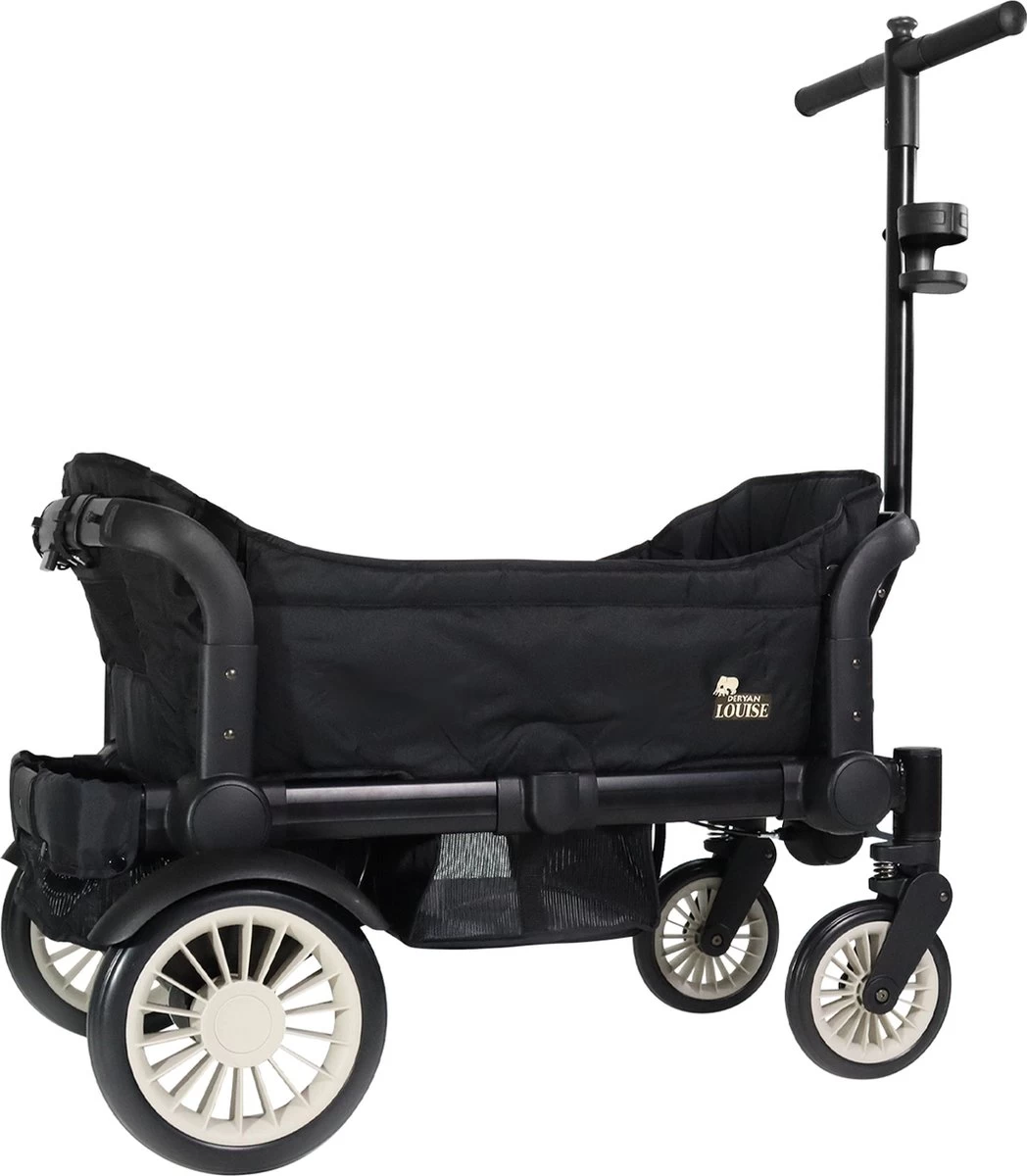 Deryan Luxe Sandy Bolderkar - Duo Buggy - Tandem Buggy - Opvouwbaar - Inklapbare Bolderwagen - Duo Kinderwagen - Zwart - Afbeelding 11