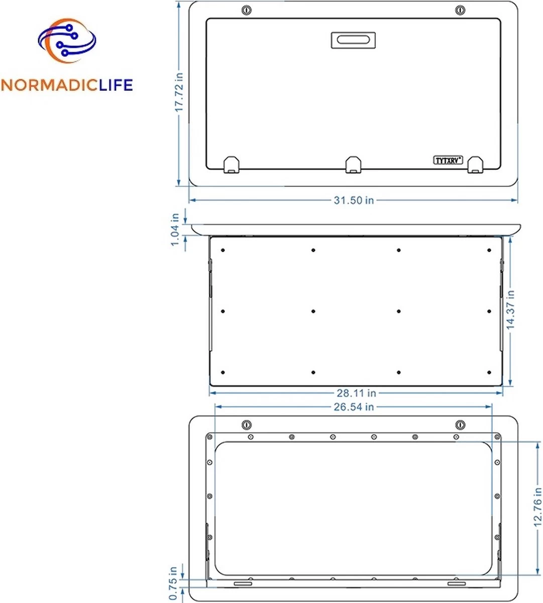 Merkloos NormadicLife® - Outdoor – Opklapbare Tafel - Eettafel – Tafel Voor Buitenkeuken - Caravan – Camper – Picknicktafel - Ingebouwd Ledlicht – Wit - Afbeelding 4