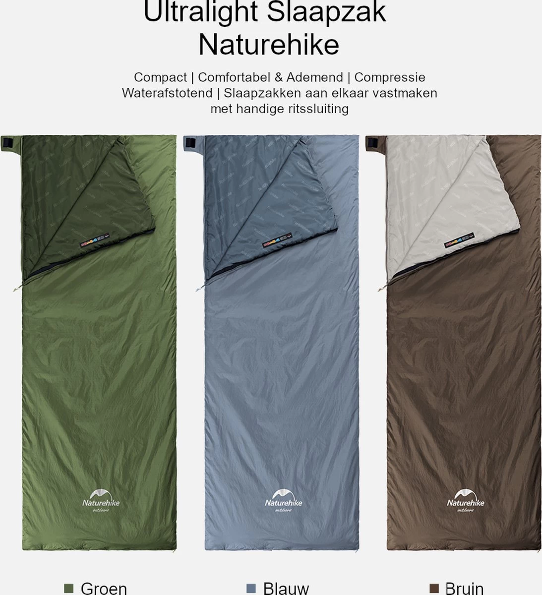 Naturehike® Slaapzak - Lichtgewicht - 205*85cm - Compact - Waterdicht - 3 Seizoenen Slaapzak Lente, Zomer & Herfst - Outdoor - Slaapzakken Volwassen & Kinderen - Afbeelding 8