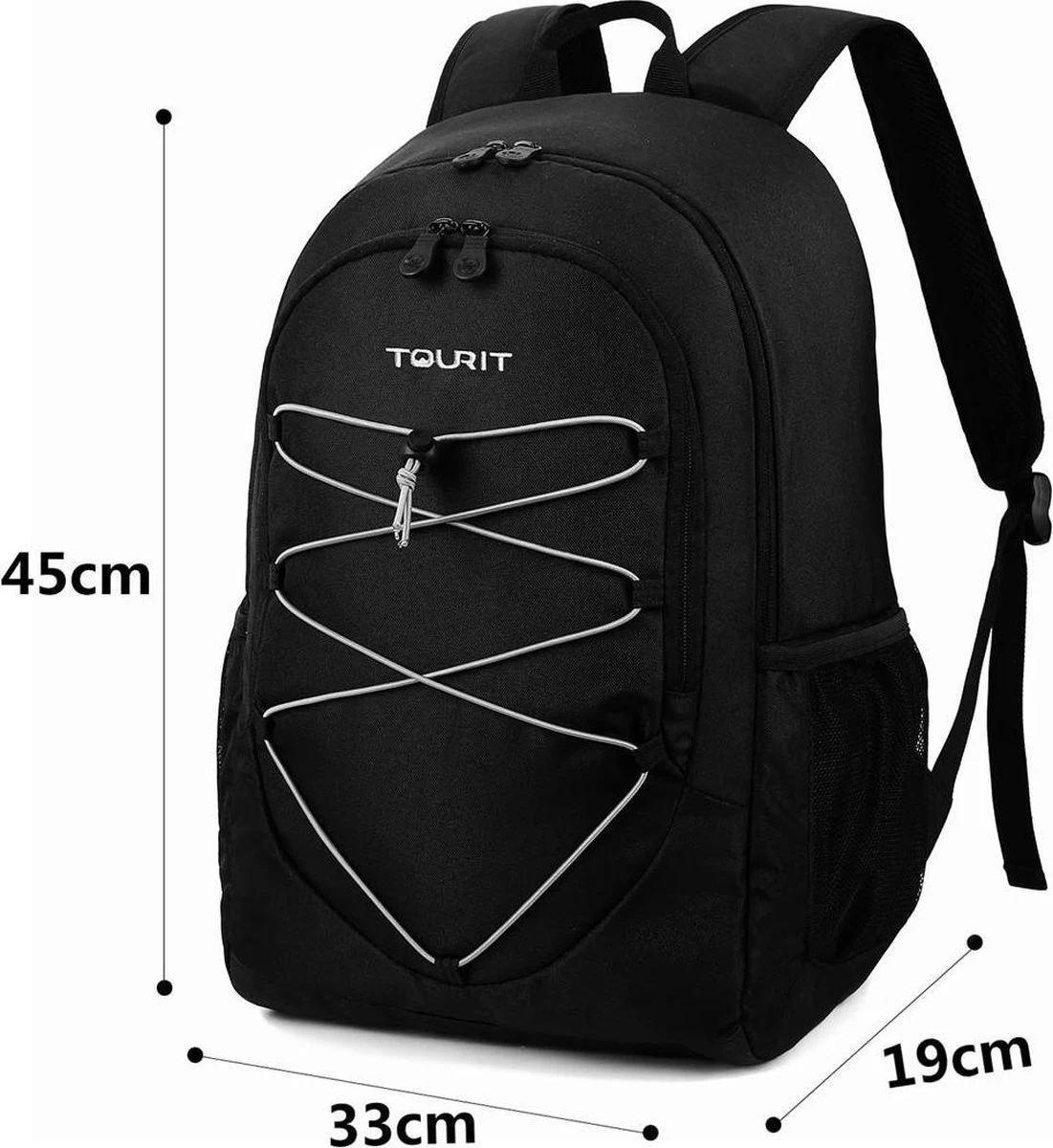 Koeltas Rugzak (25L) - Geschikt Voor 28 Blikjes - Lunchtas Voor Dames En Heren - Zwart - Afbeelding 4