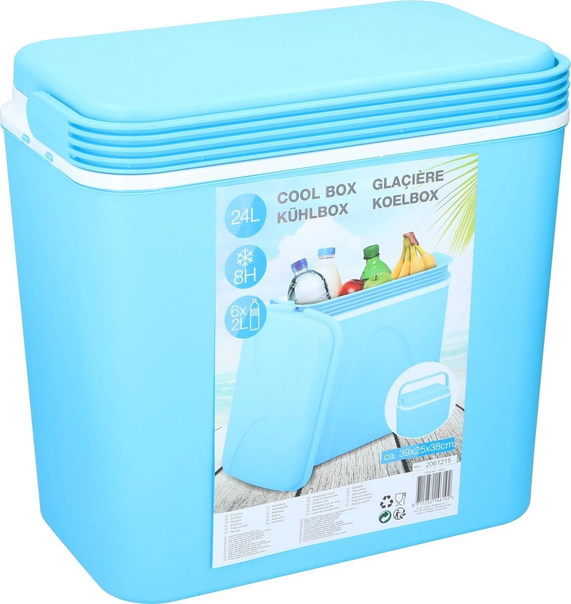Merkloos Koelbox - 24l - Blauw - 39x25x38cm - Afbeelding 4