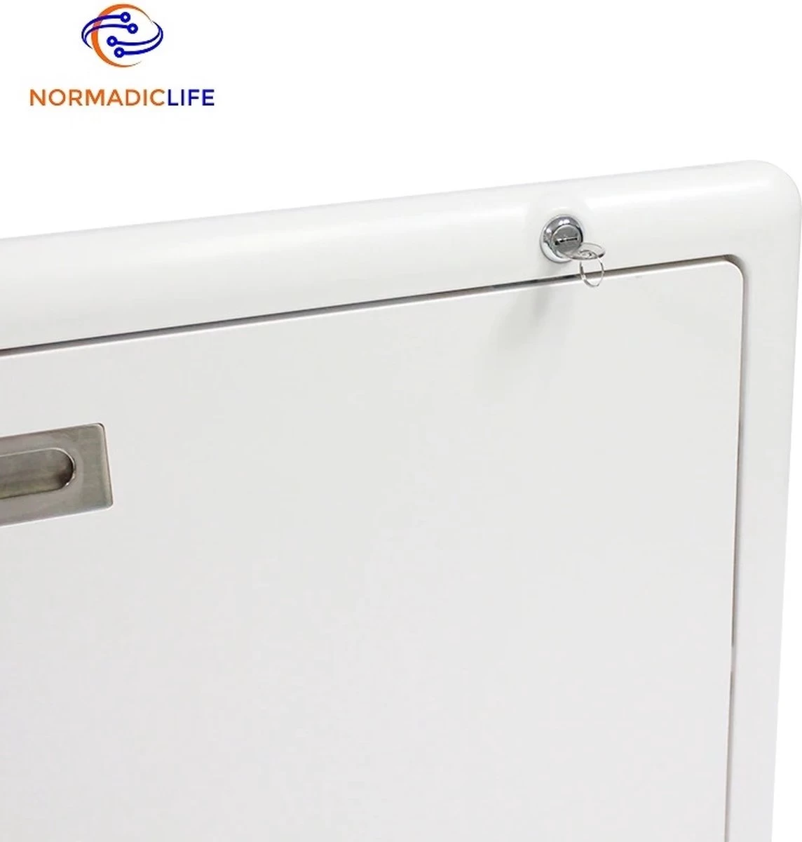 Merkloos NormadicLife® - Outdoor – Opklapbare Tafel - Eettafel – Tafel Voor Buitenkeuken - Caravan – Camper – Picknicktafel - Ingebouwd Ledlicht – Wit - Afbeelding 5