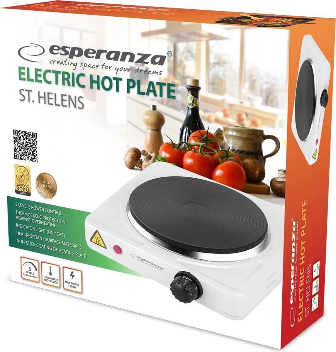 Esperanza Elektrische Kookplaat Voor 1 Pan - Afbeelding 2