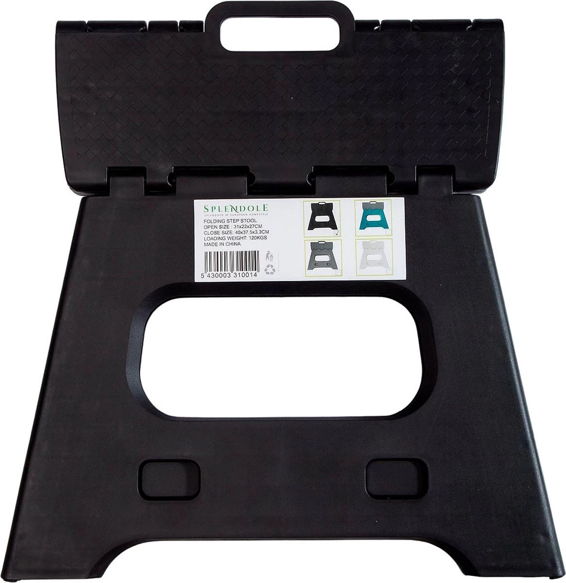 Splendole Opstapje Inklapbaar Caravanopstapje - Opvouwbaar - 120 Kg - 27 Cm Krukje Zwart - Afbeelding 5