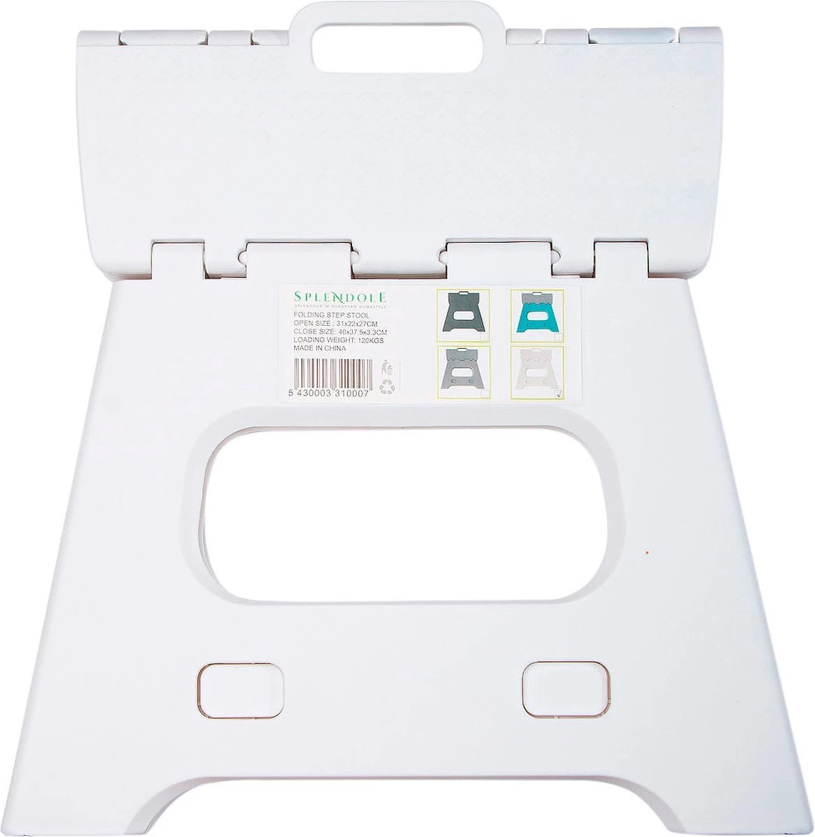 Splendole Opstapje Inklapbaar Caravanopstapje - Opvouwbaar - 120 Kg - 27 Cm Krukje Wit - Afbeelding 8