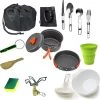 Camping Outdoor Kookset 13-delig Camping Servies En Pannen Pannenset Keukengerei - BPA-vrij & Geen Giftige Stoffen - Opvouwbaar & Licht - Ideaal Voor Reizen, Festival, Wandelen