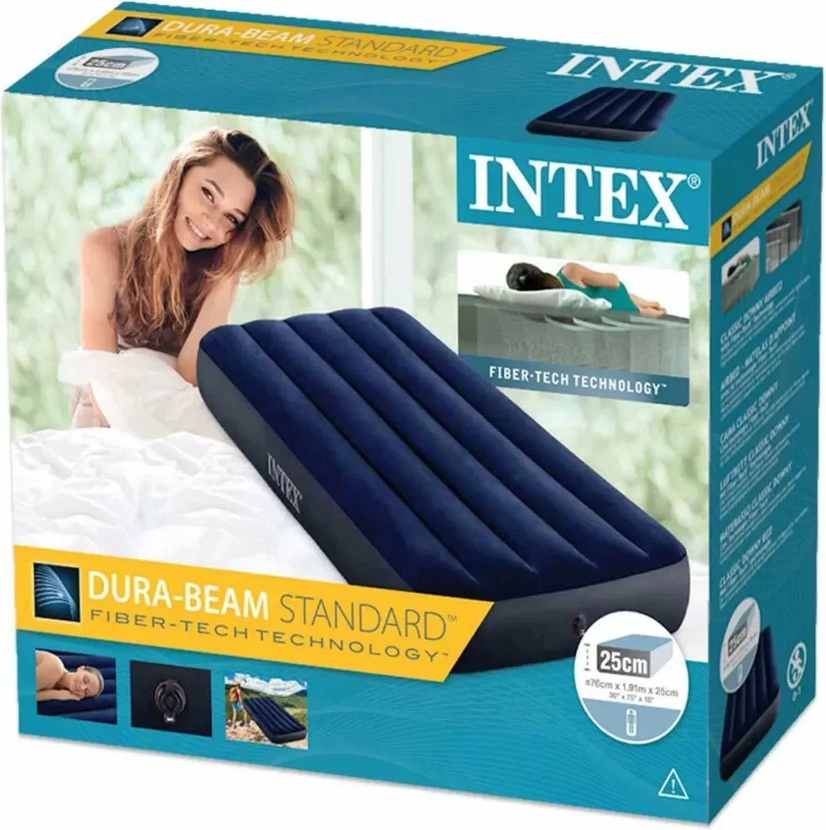 Intex Downy Twin Luchtbed - 1-persoons - 191x76x22 Cm - Afbeelding 13