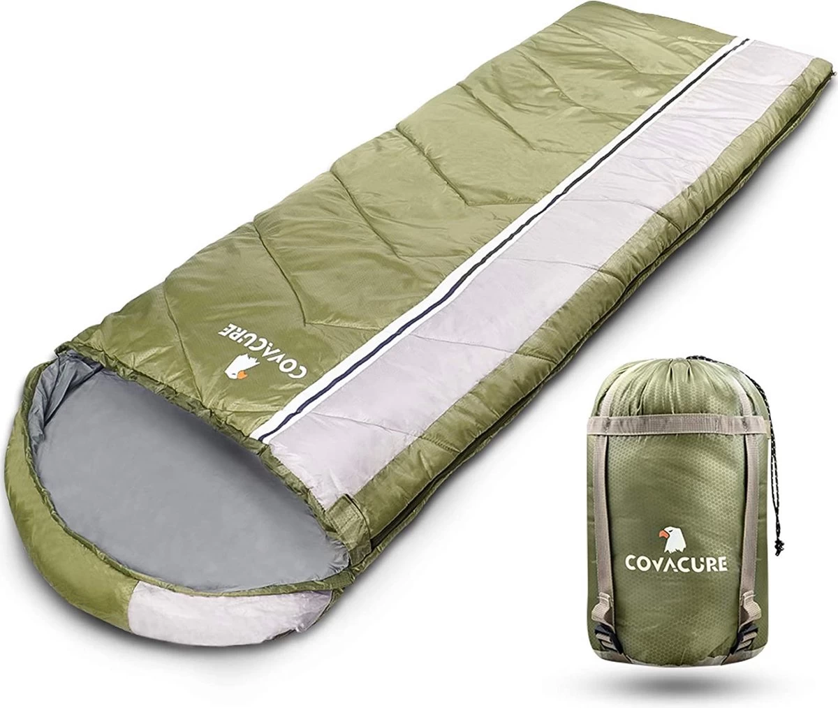 COVACURE 1.5/0.8kg Slaapzak, 3 Seizoenen Ultra Warm & Lichtgewicht Slaapzak Voor Volwassenen, Envelop Compacte Outdoor Slaapzakken Met Draagbare Compressie Tas Voor Camping, Rugzakken, Wandelen...