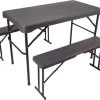 Rijoka Campingtafel Met Banken - Houtlook | Inklapbare Picknickset 108 X 60cm
