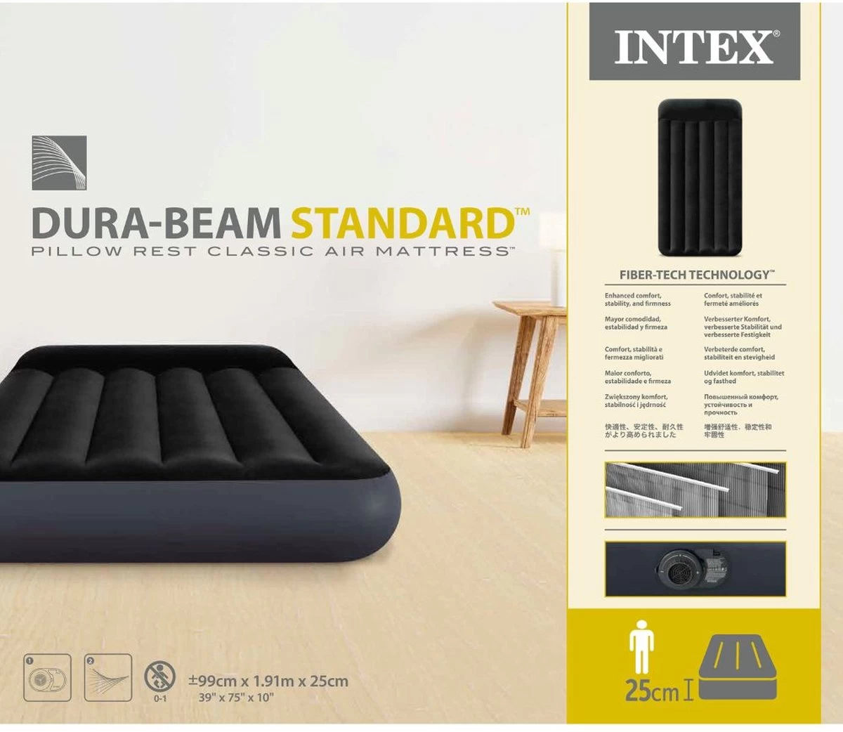 Intex Pillow Rest Classic Twin Luchtbed - 1-persoons - 99x191x25cm - Afbeelding 5