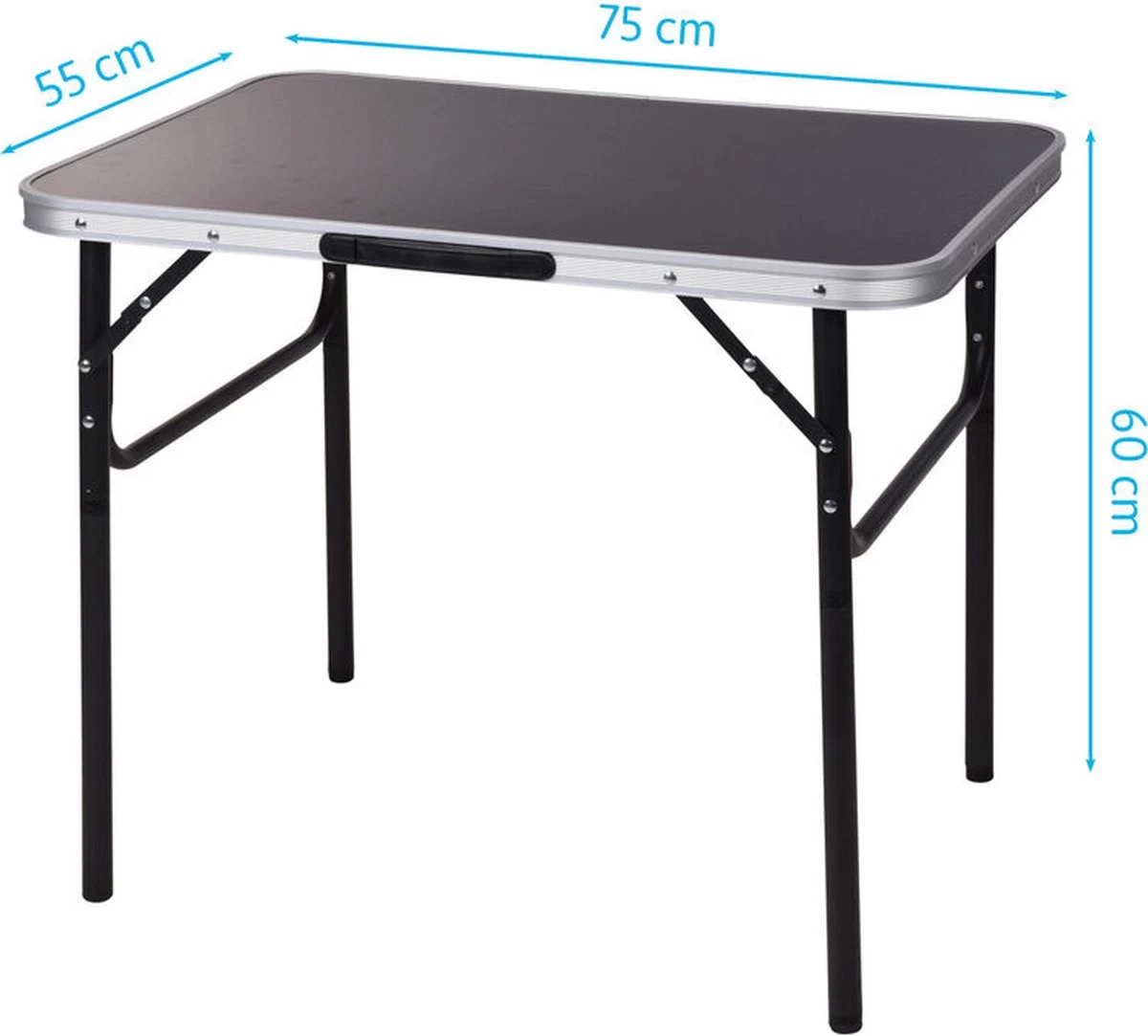 Redcliffs Campingtafel Zwart - 75 X 55 X 25/60cm - Afbeelding 2