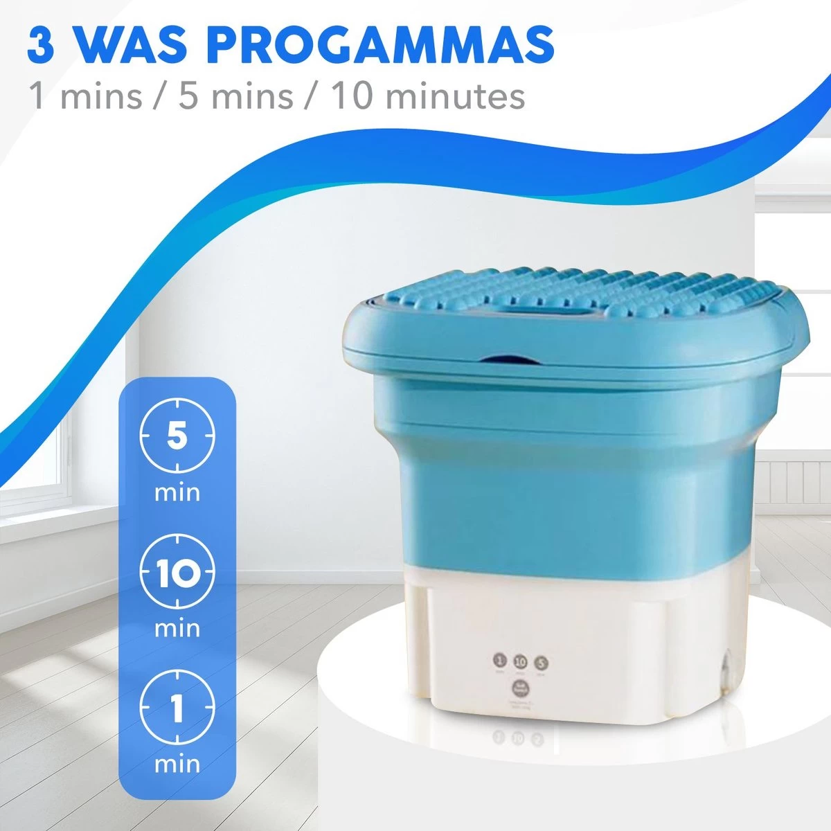 Mini Wasmachine - Camping Wasmachine - Opvouwbare Wasmachine - Handwasmachine - Fruitwasser - Kampeer Wasmachine - Valentijn - Wasdroger - Afbeelding 11