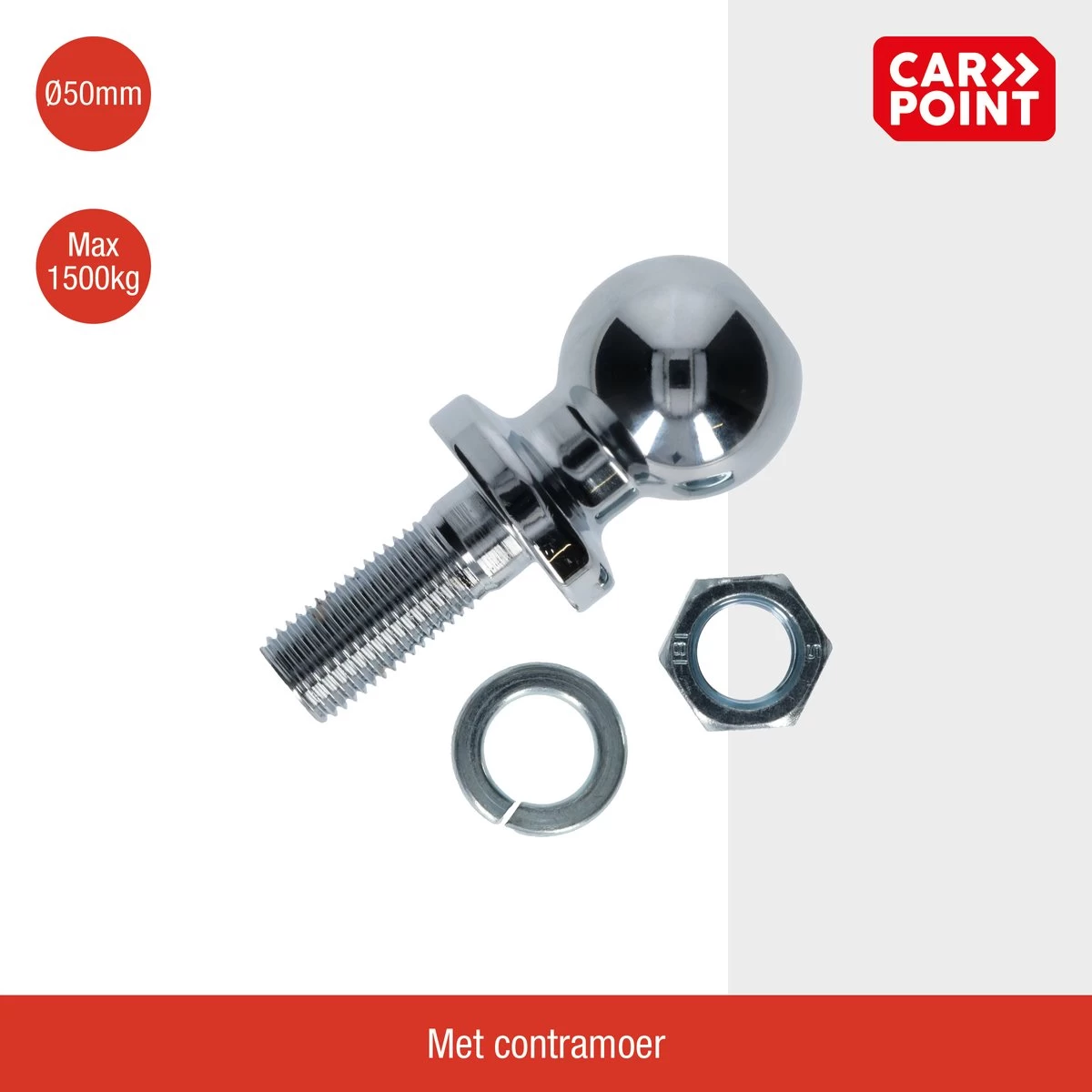 Carpoint Schroefkogel Met Contramoer ø50mm | Trekgewicht Tot 1500 Kg - Afbeelding 3