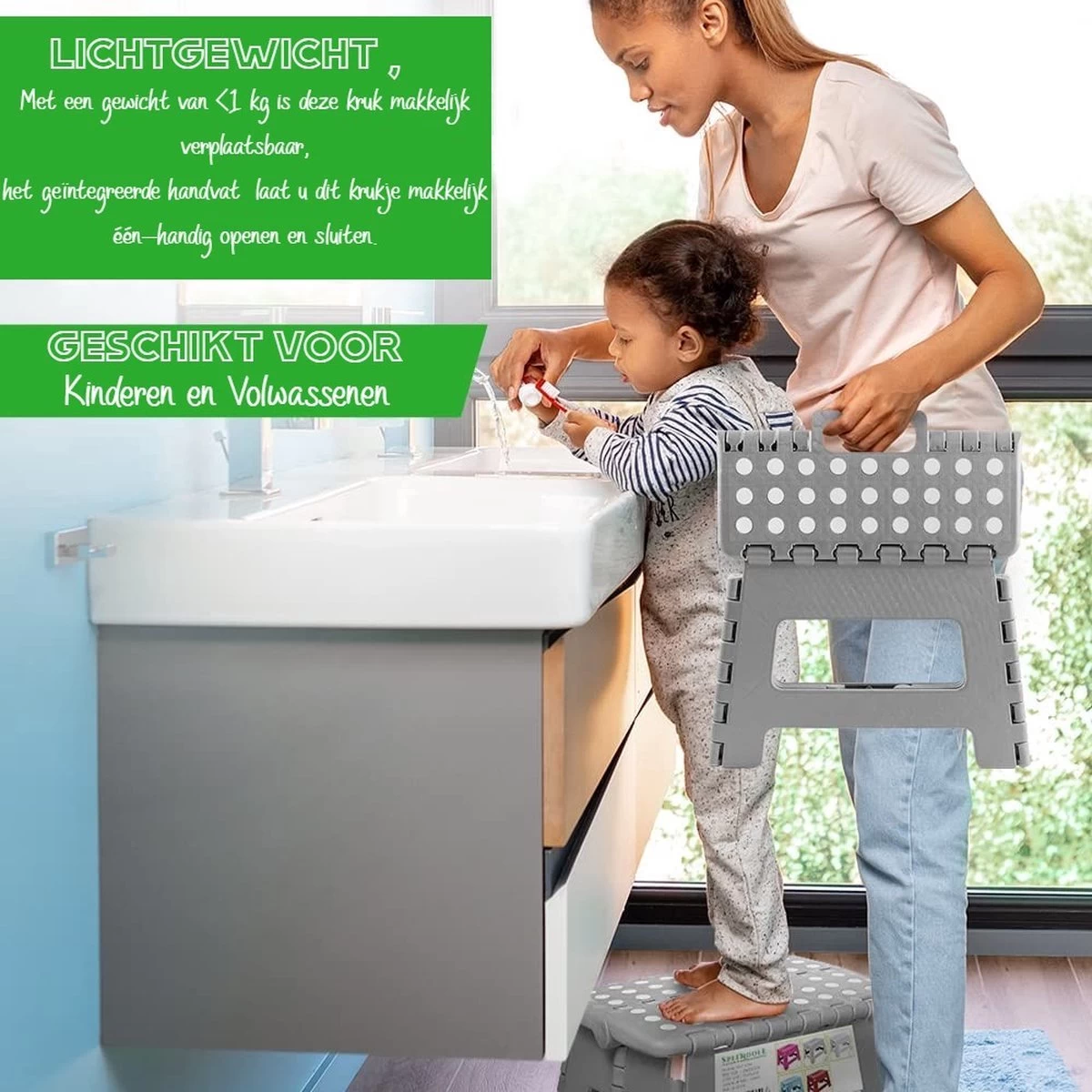 Splendole Opstapje Inklapbaar Caravanopstapje - Opvouwbaar - 100 Kg - Blauwe Krukje - Afbeelding 3