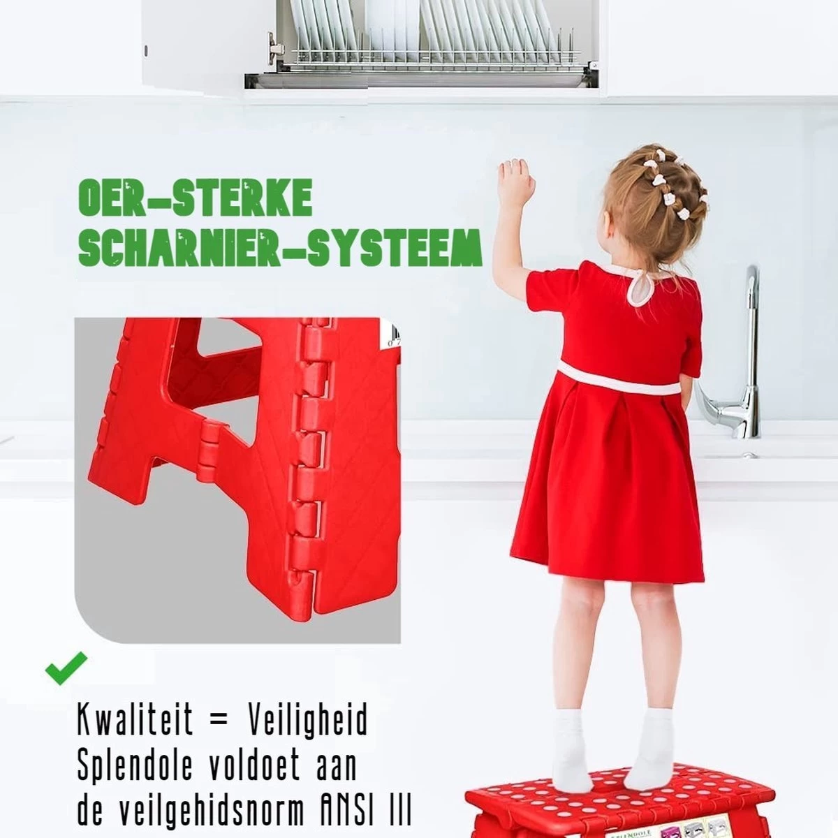 Splendole Opstapje Inklapbaar Caravanopstapje - Opvouwbaar - 100 Kg - Grijze Krukje - Afbeelding 6