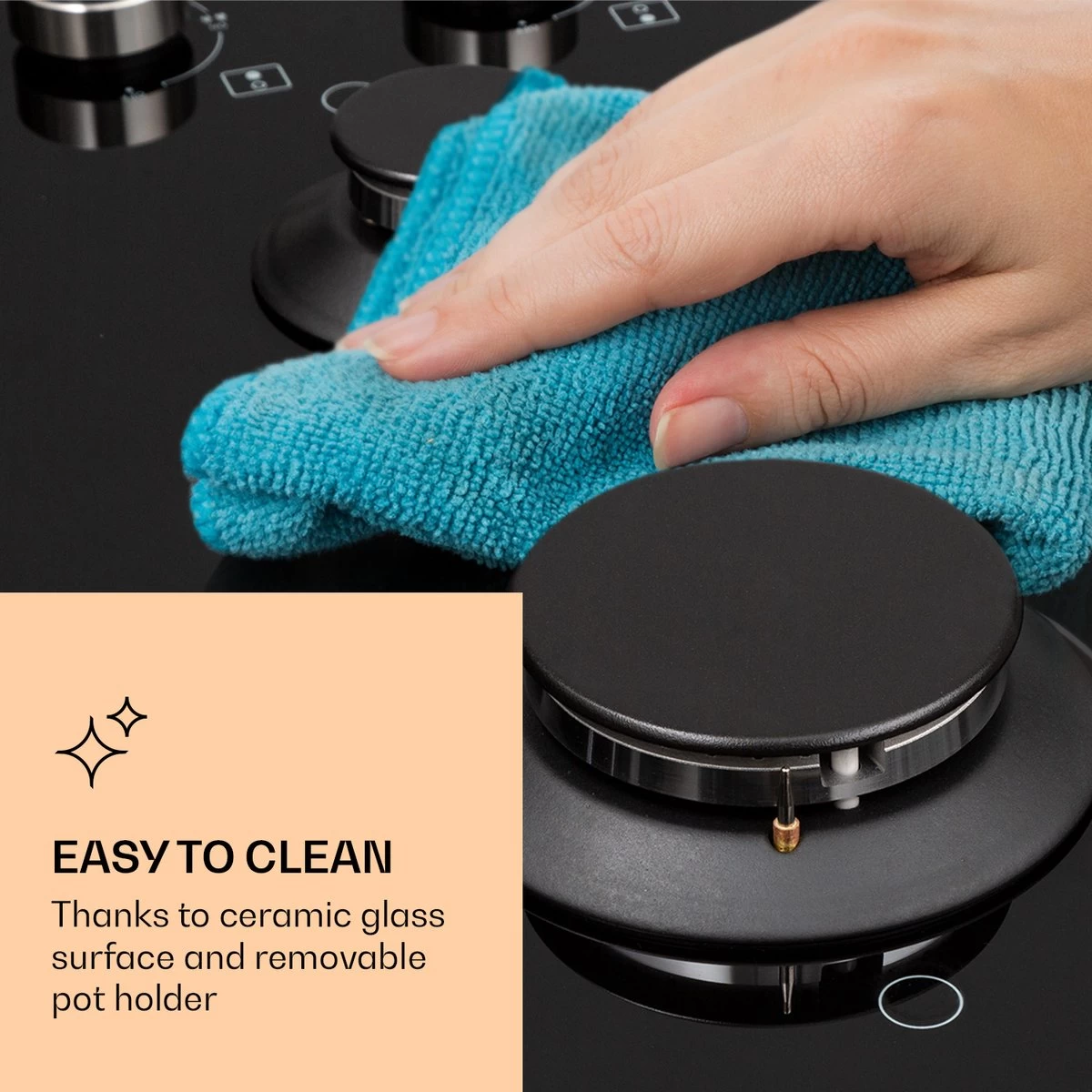 Illuminosa Domino Gaskookplaat 2-pits Sabaf Branders Glaskeramiek - Afbeelding 6