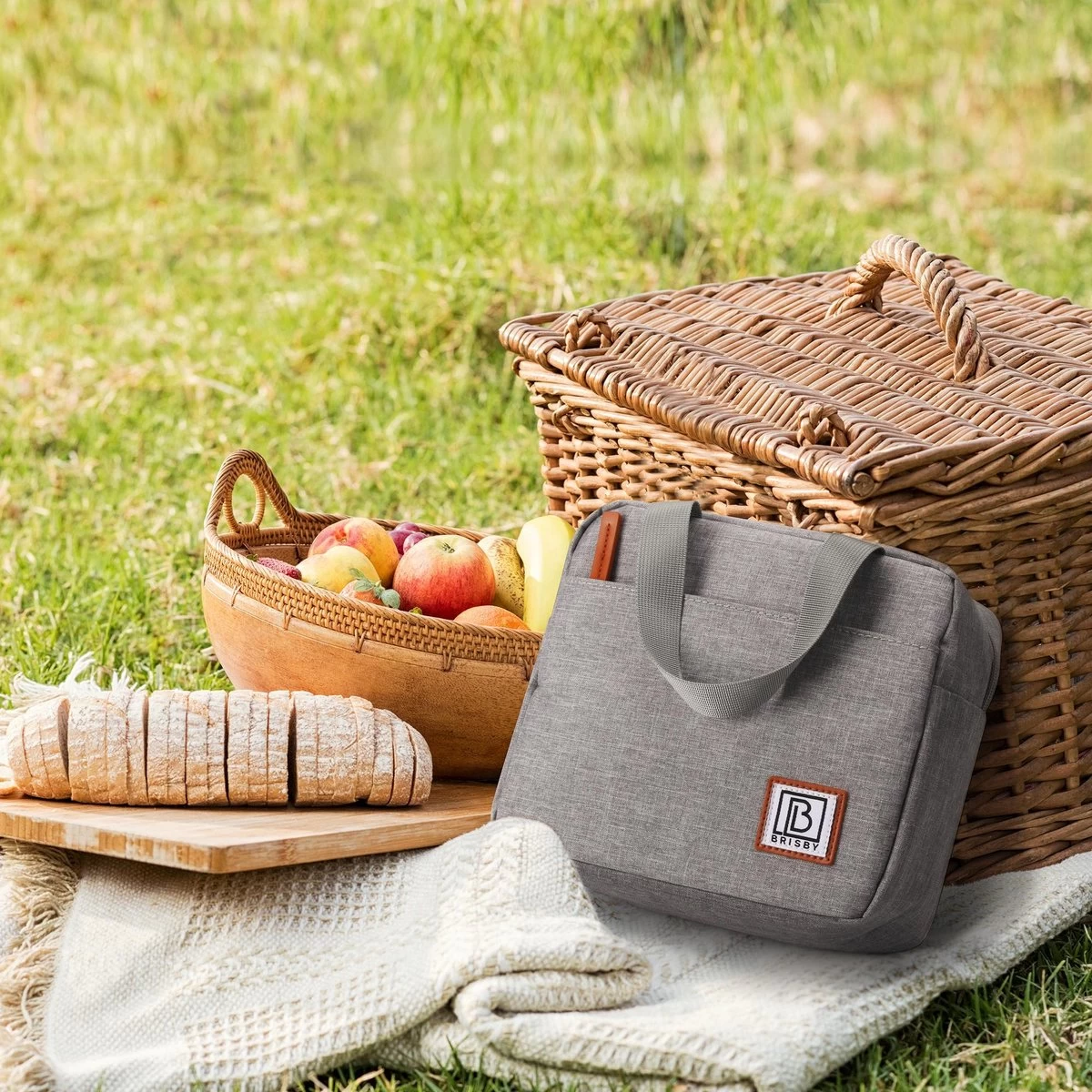 Brisby 4 Laags Geïsoleerde Koeltas - Lunchtas 4 Liter - Lichtgrijs - Afbeelding 6