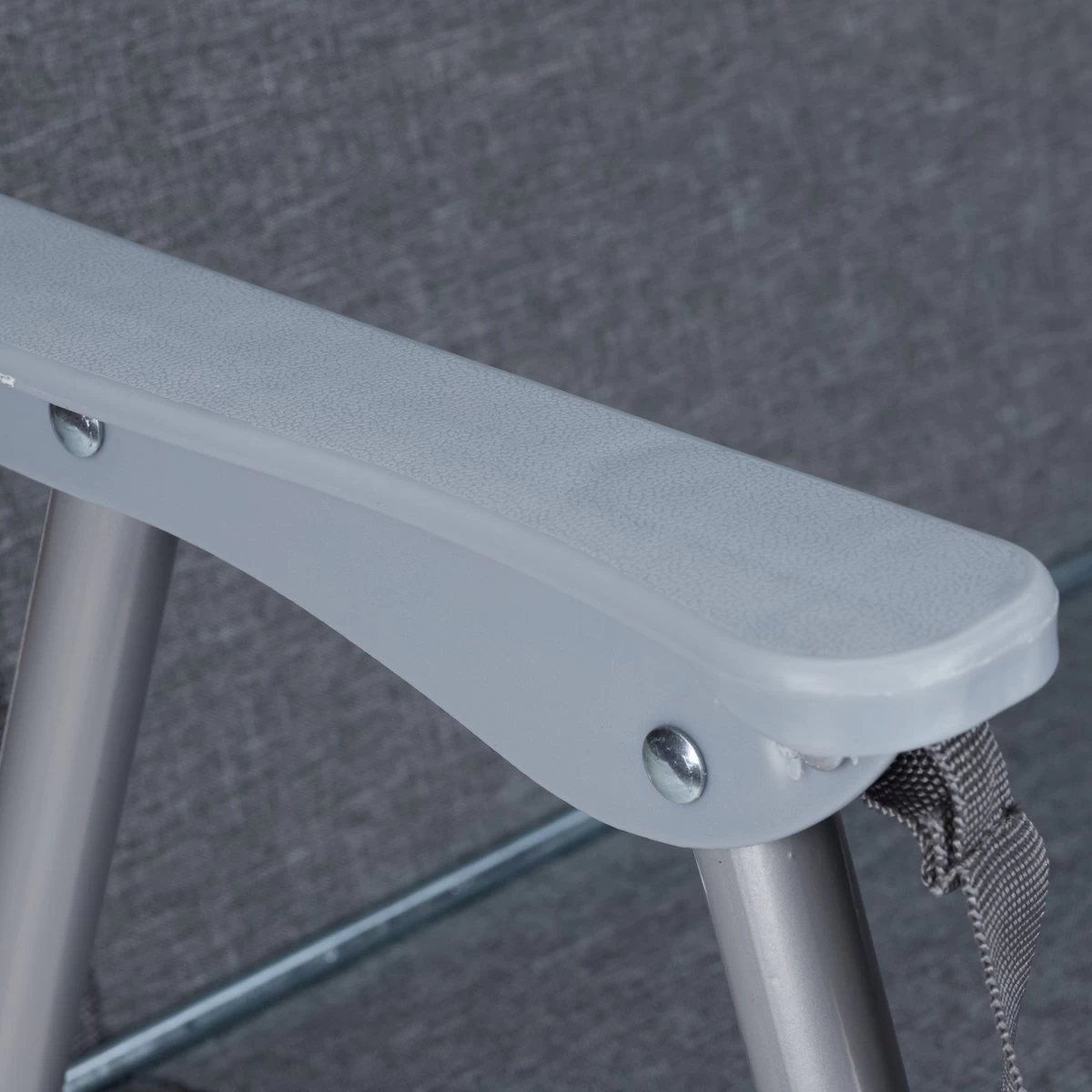 Relaxdays Strandstoel Opvouwbaar - Set Van 2 - Lage Campingstoel - Kampeerstoel Leuning - Grijs - Afbeelding 7