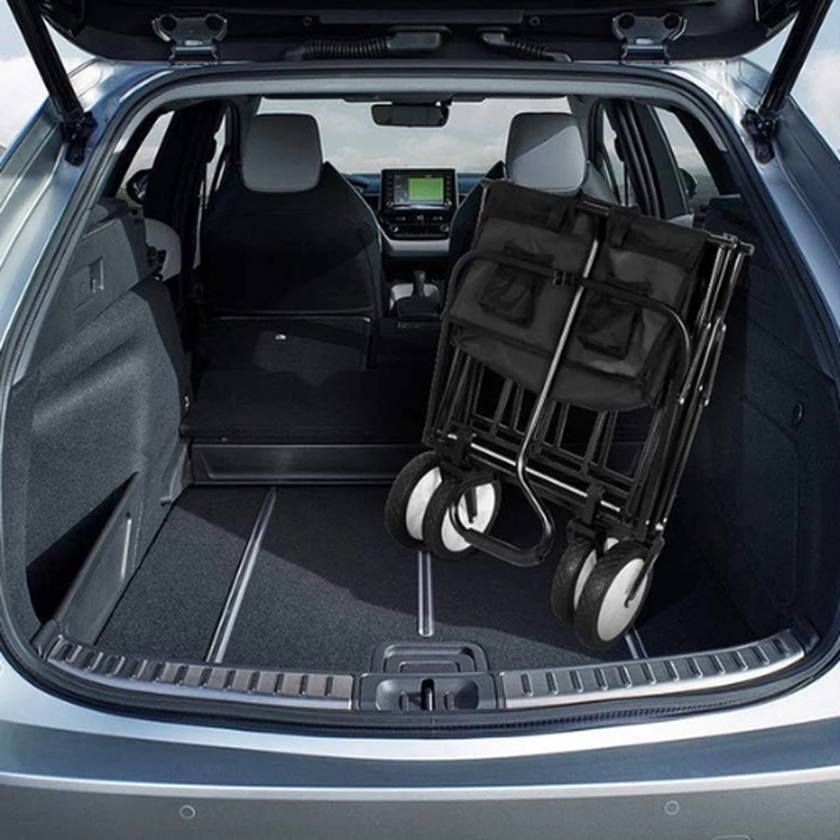 Rijoka Opvouwbare Bolderkar Mét Harde Bodem | Zwart - Afbeelding 7