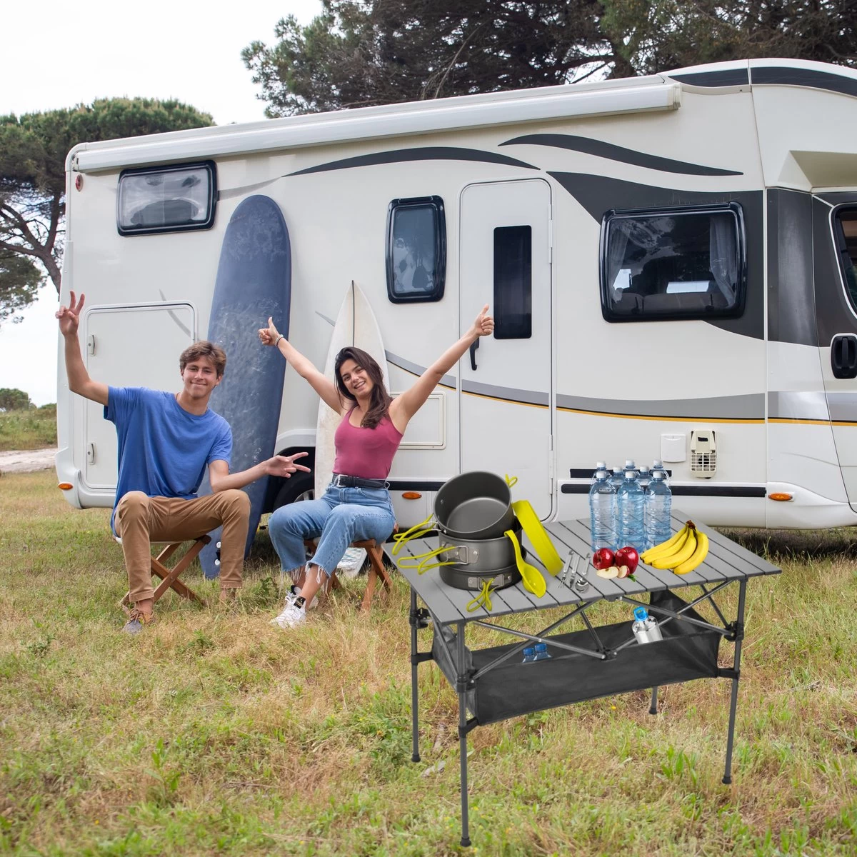 Campingtafel Inklapbaar En Opvouwbaar - Kampeertafel - Lichtgewicht Hittebestendig - Afbeelding 6