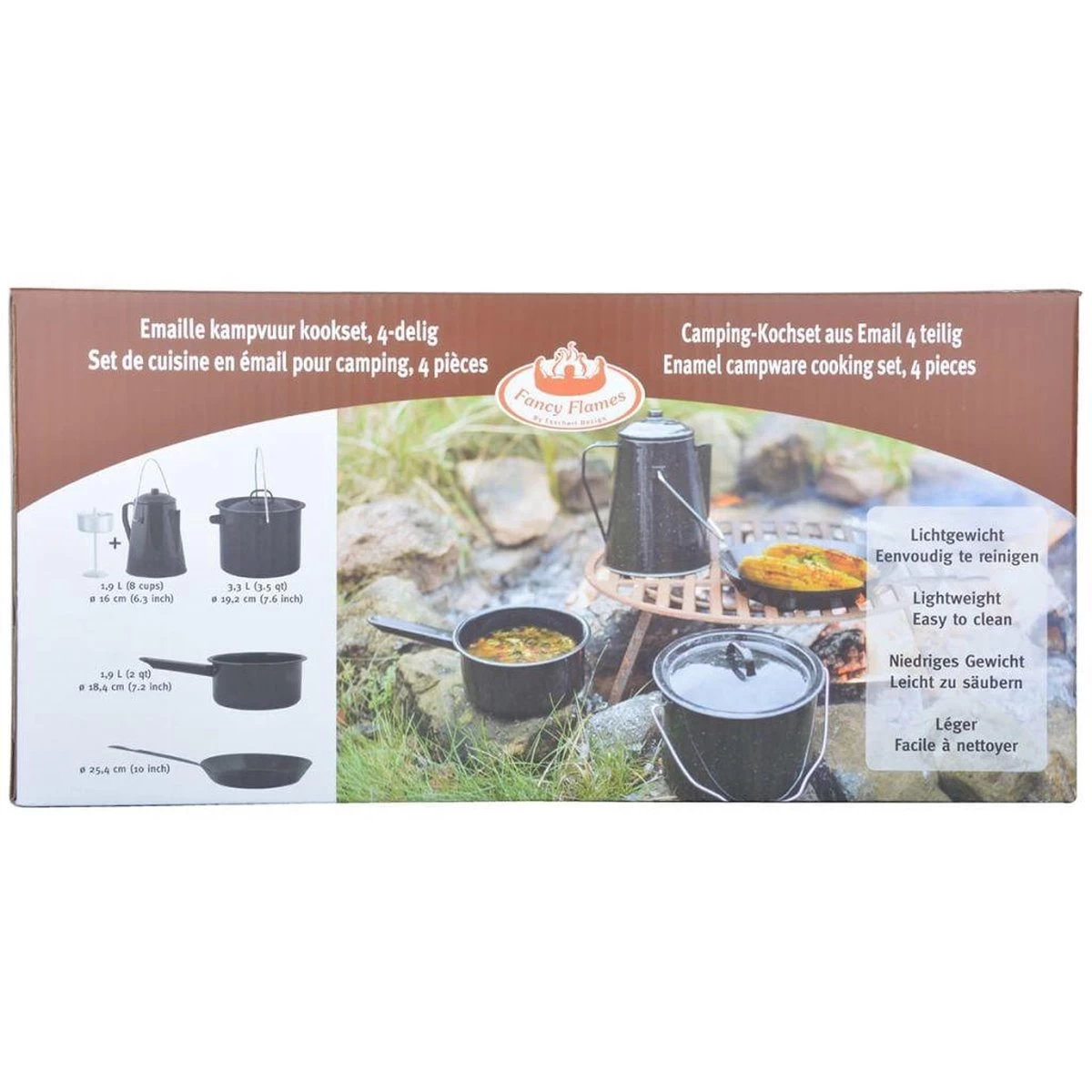 ESSCHERT DESIGN Pannenset Kampvuur - 4 Delig - Outdoor - Metaal - Afbeelding 11