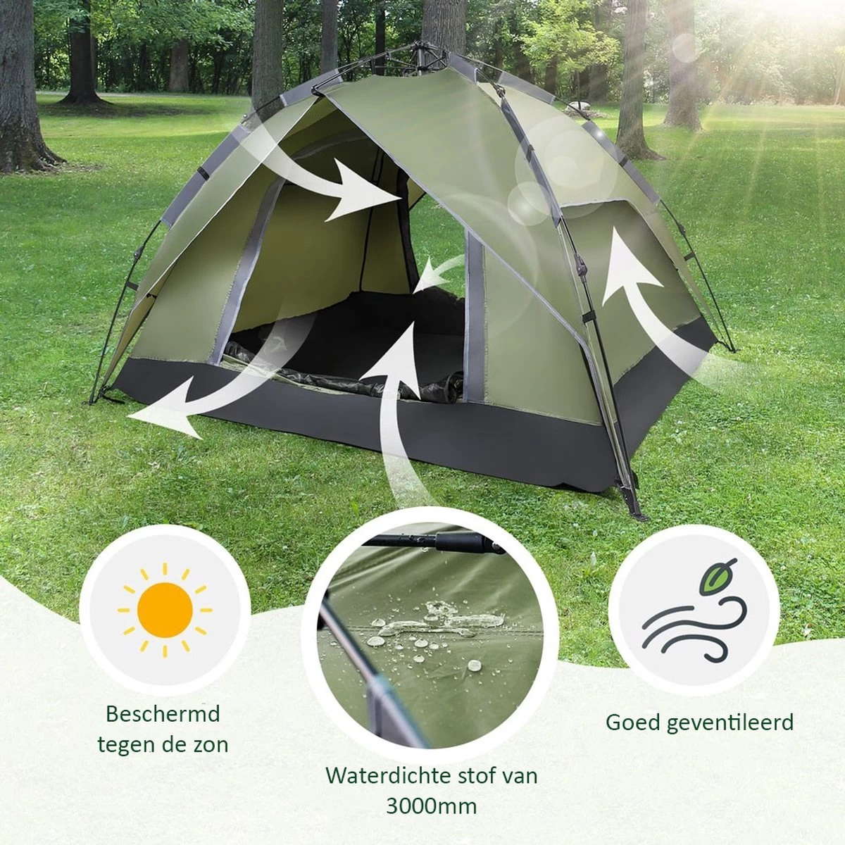 Sens Design Pop Up Tent - Tent - 2-3 Personen - Afbeelding 6