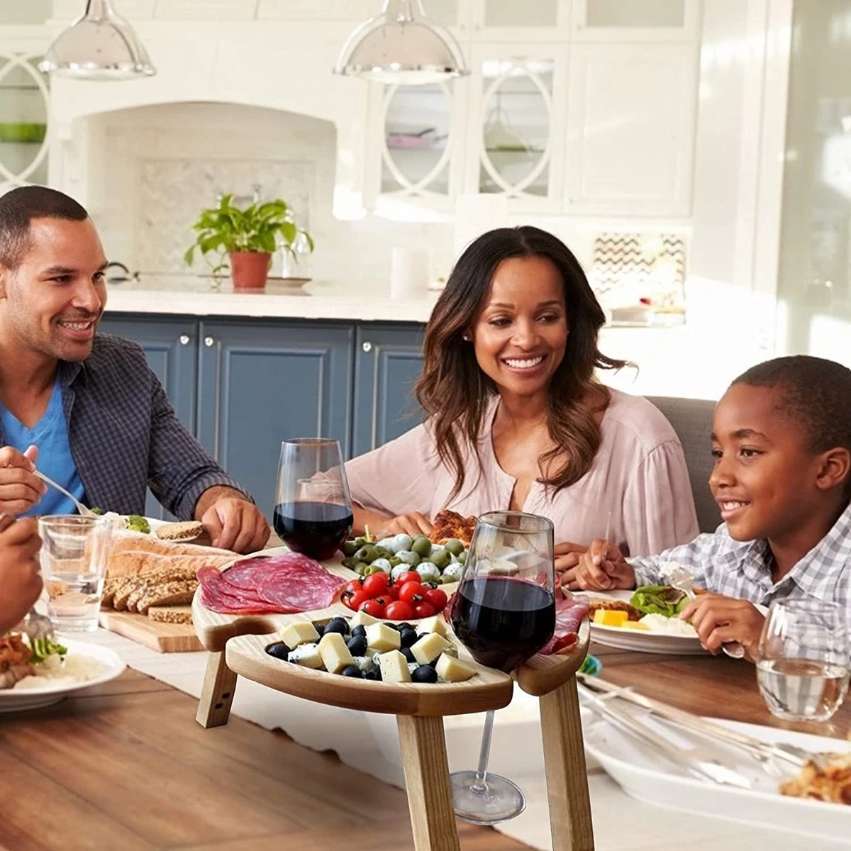 Merkloos Opvouwbare Draagbare Picknicktafel, Outdoor Opvouwbare Lichtgewicht Kampeertafel 30,5 Cm Kleine Houten Wijnpicknicktafel Voor Feest, Strand, Tuin, Camping, Barbecue, Reizen - Afbeelding 5