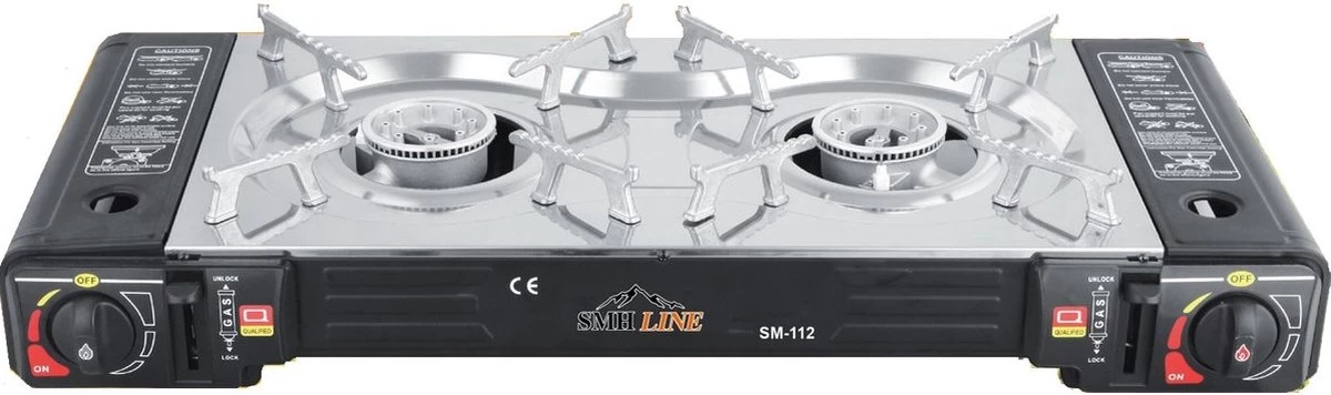 SMH LINE® Dubbele Camping Kooktoestel - 2 Pits - Draagbaar Gasfornuis - 2x 2500W