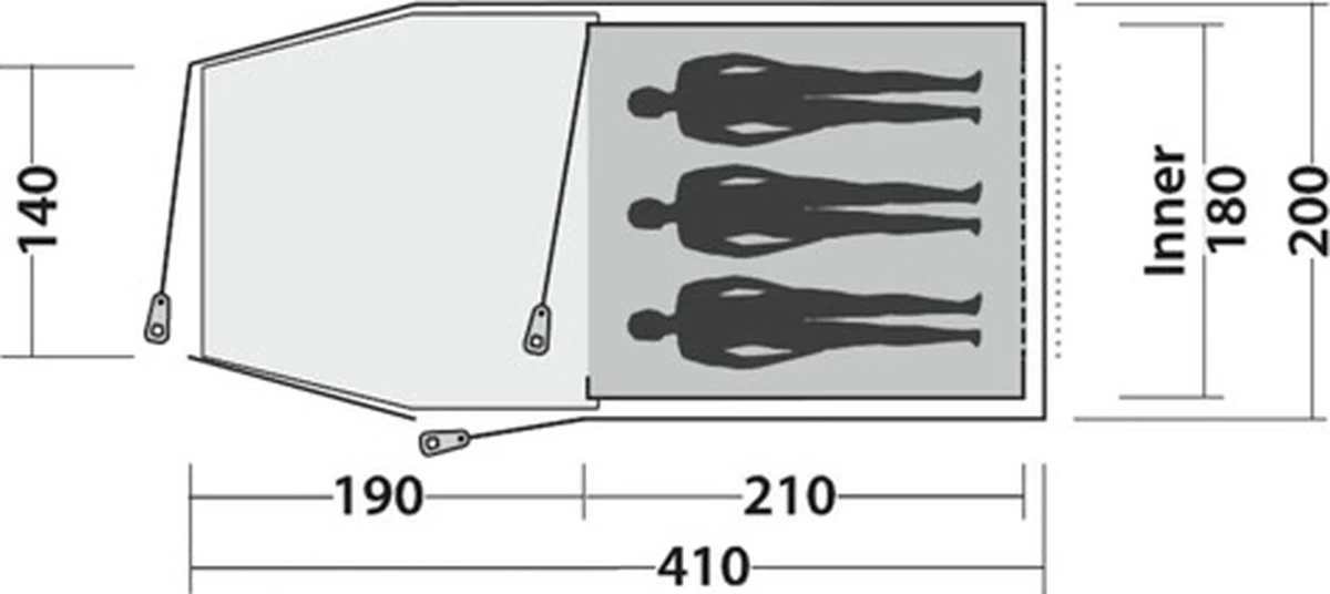 Easy Camp Tunneltent 4-persoons Spirit 300 Staalgrijs En Blauw - Afbeelding 2