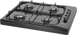 Zilan - Vrijstaande Gaskookplaat - 4 Branders - Gaskooktoestel 4 Pits - Zwart - Roestbestendig