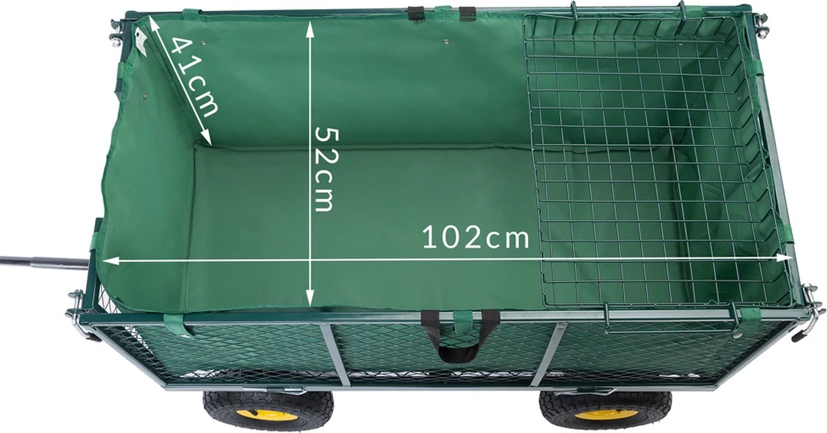 Gardebruk Bolderkar Binnenzeil - Belastbaar Tot 550 Kg – Groen - Afbeelding 5