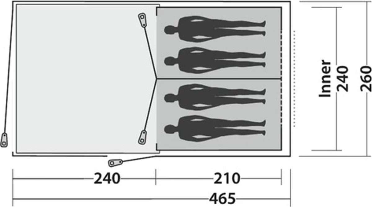 Easy Camp Tunneltent 4-persoons Galaxy 400 Staalgrijs En Blauw - Afbeelding 2