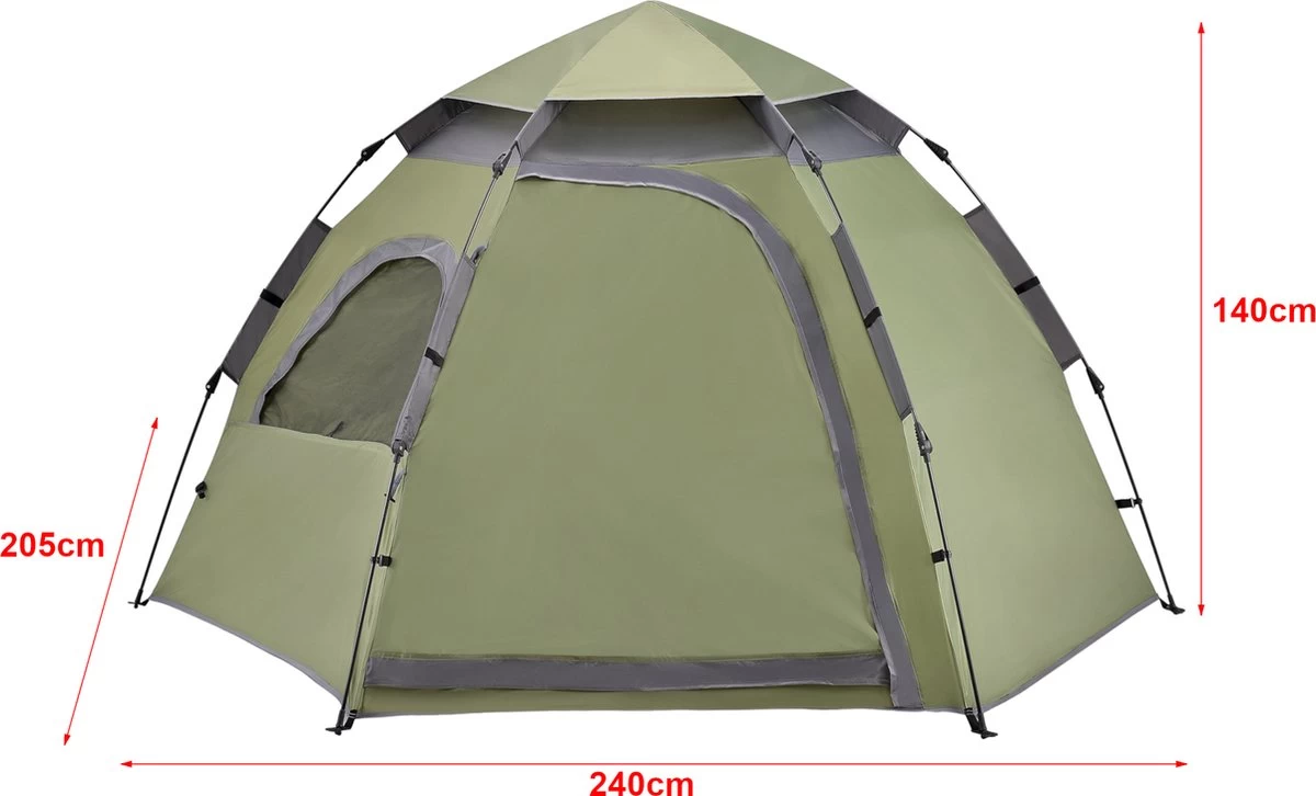 Pro-Tec Tent Nybro Automatisch 240x205x140 Cm Donkergroen - Afbeelding 3