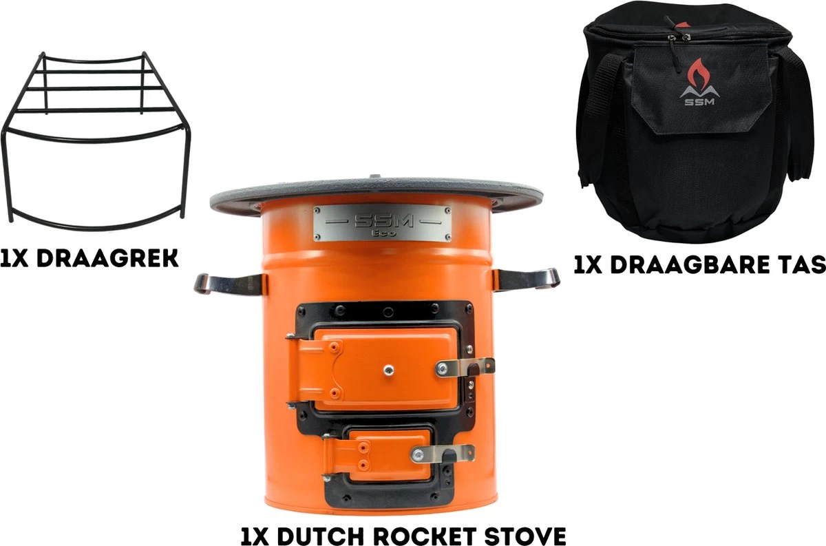 Dutch Rocket Stove - Rocket Stove - Kooktoestel Op Houtvuur - Met Draagtas - Dutch Oven - Afbeelding 3
