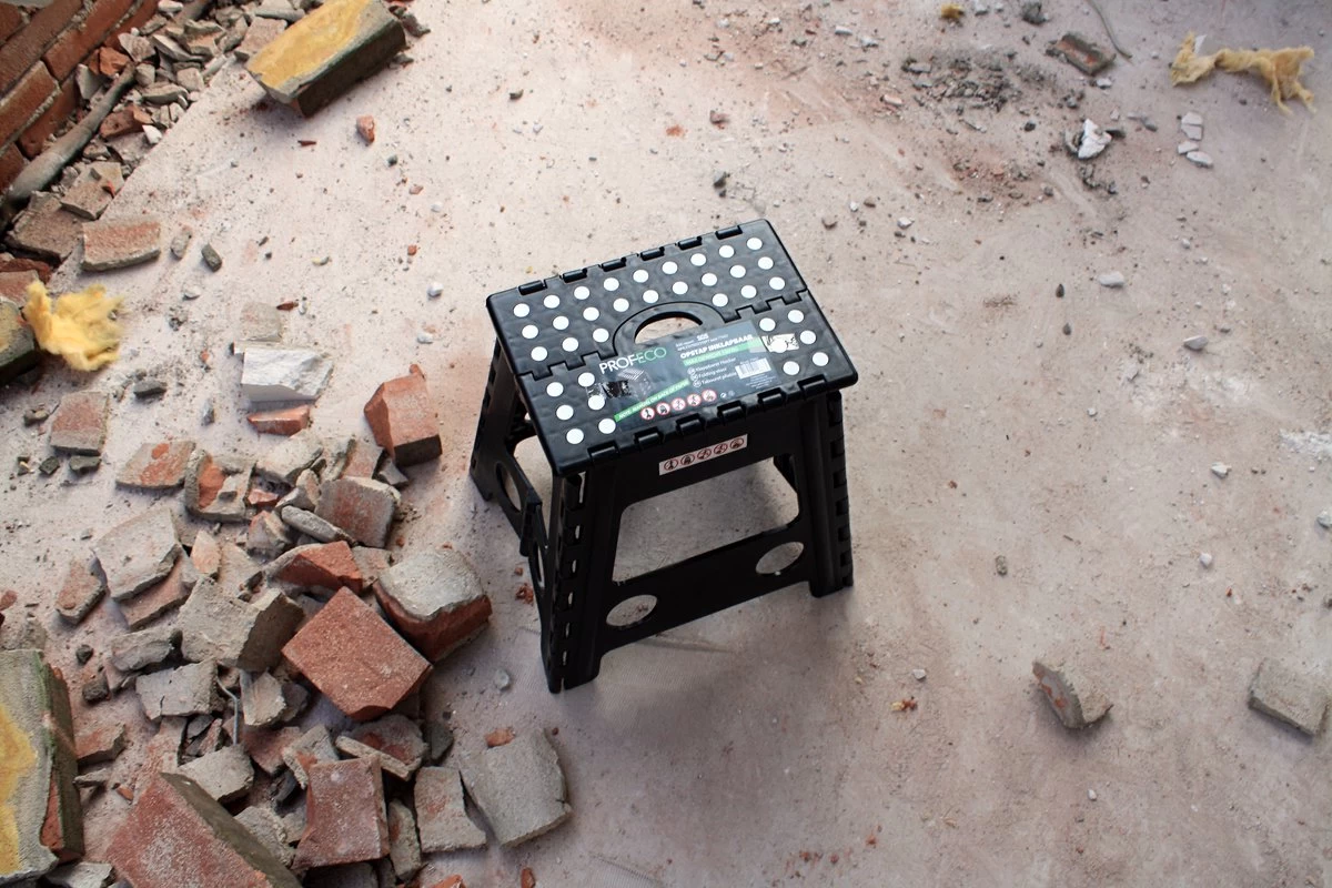 Profeco XL Opstapkrukje Inklapbaar - Krukje - Opstapje - Hoogte; 40 Cm - Zwart - Afbeelding 2