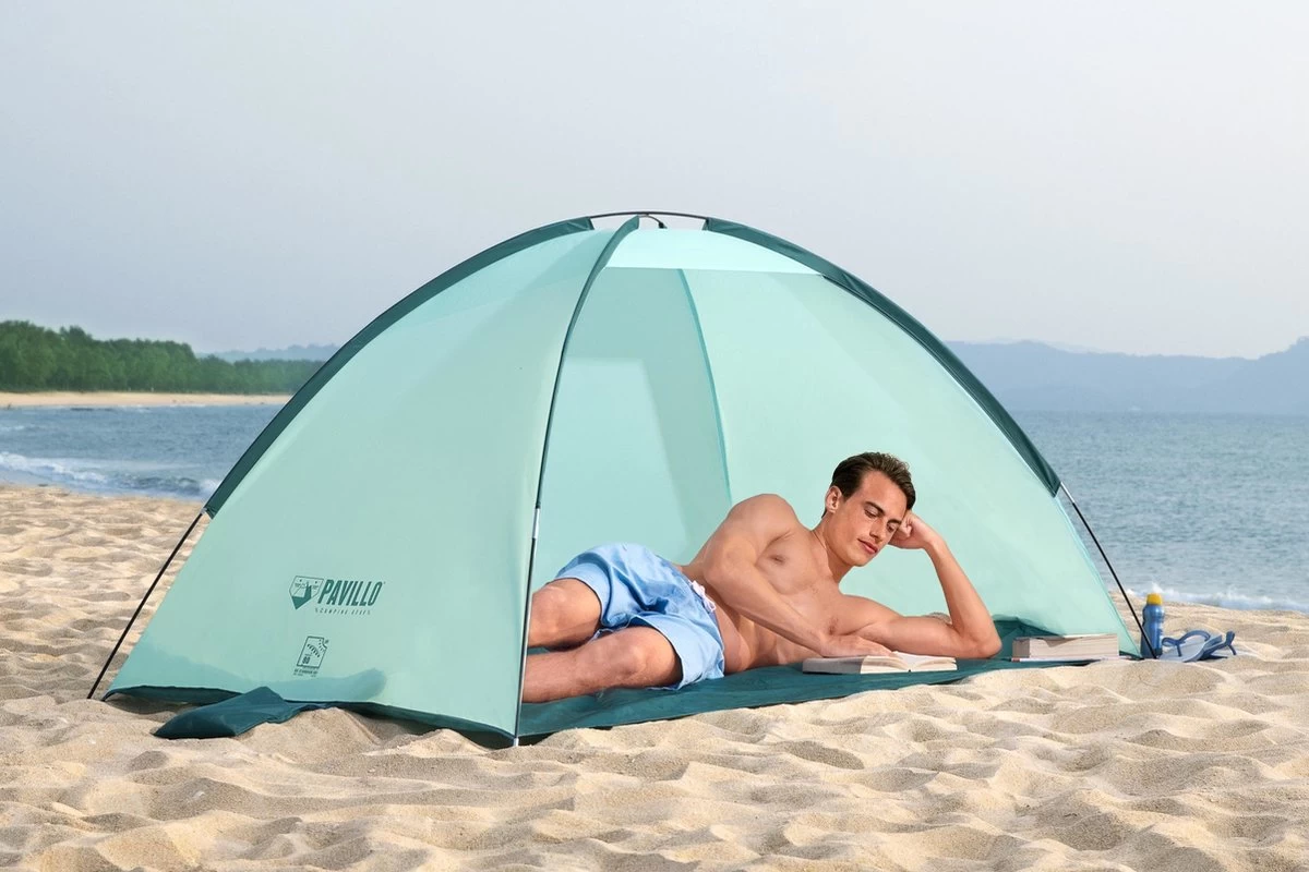 Bestway Strandtent - Pavillo - 2-Persoons - UV80 Zonbescherming - Incl. Tentharingen - Zandzakken Voor Stabiliteit - 200 X 120 X 95 CM - Afbeelding 10