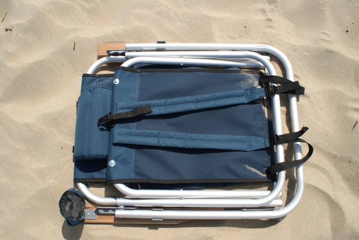 Strandstoel Verstelbaar Rugleuning 4 Standen Rugzak Inklapbaar Beach Chair Opvouwbaar - Afbeelding 4