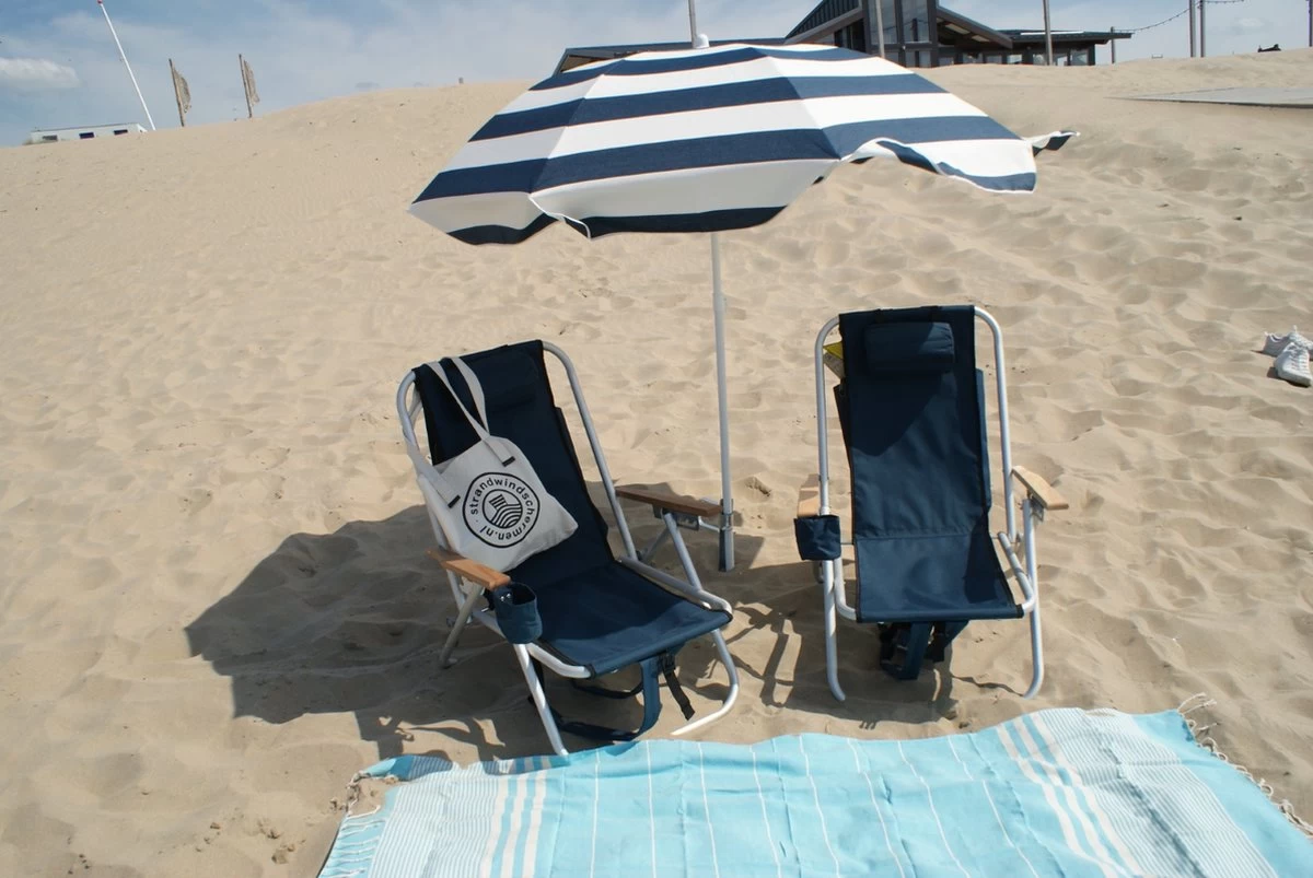 Strandstoel Verstelbaar Rugleuning 4 Standen Rugzak Inklapbaar Beach Chair Opvouwbaar