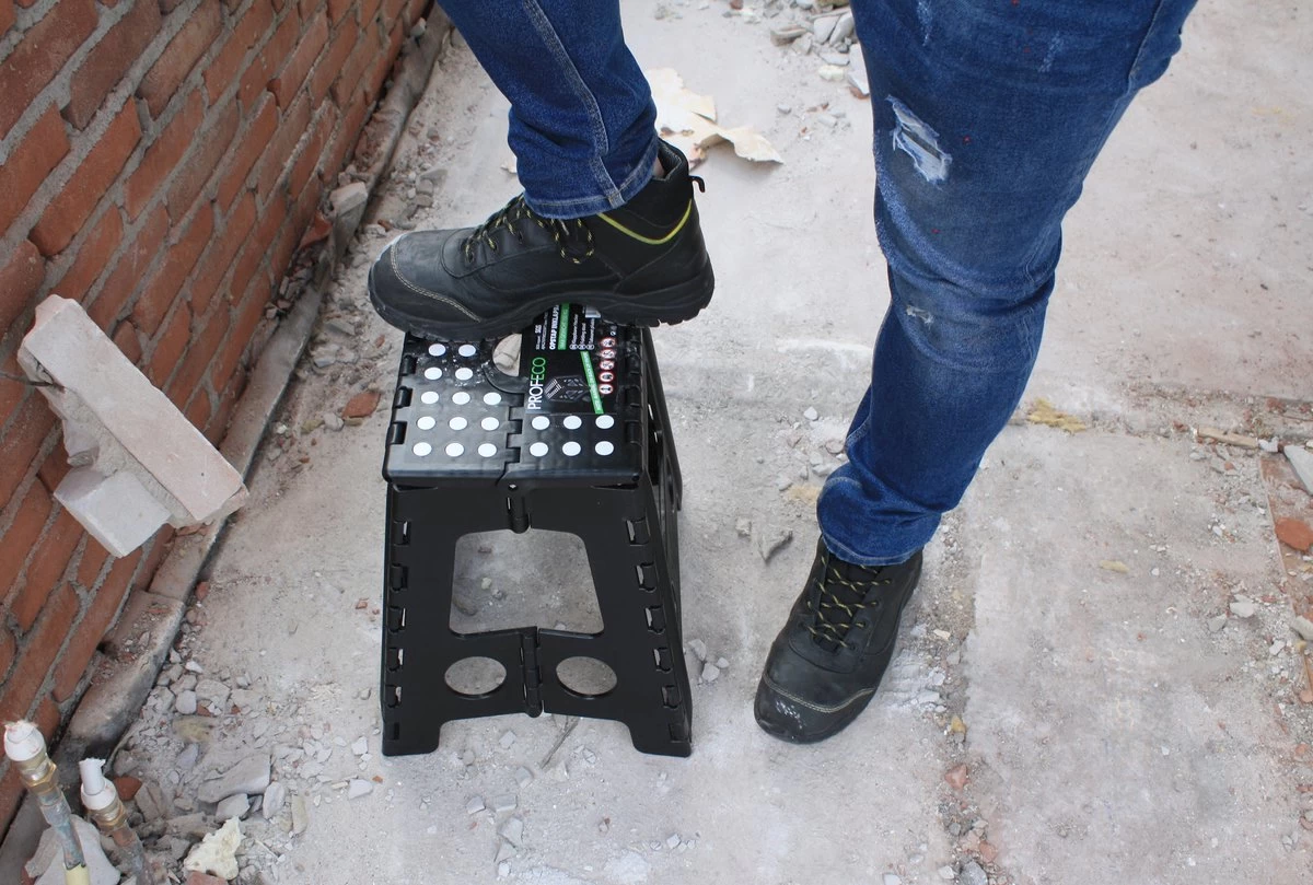 Profeco XL Opstapkrukje Inklapbaar - Krukje - Opstapje - Hoogte; 40 Cm - Zwart - Afbeelding 4