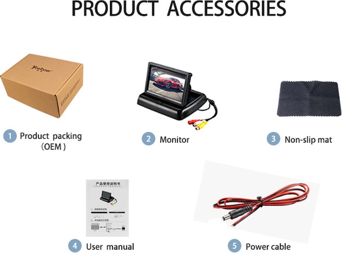 Yoelbaer Draagbare Display 4.3 Inch Color LCD TFT Monitor - Afbeelding 10