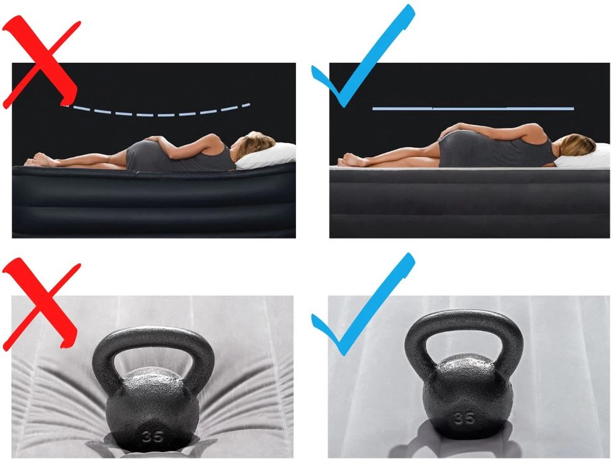 Intex Luchtbedset Intex Luchtbed - 1-Persoons - 76 X 191 X 25 Cm - Blauw + Intex Elektrische Pomp - 650 Liter/min + Hoeslaken Wit + Reparatieset - Afbeelding 6