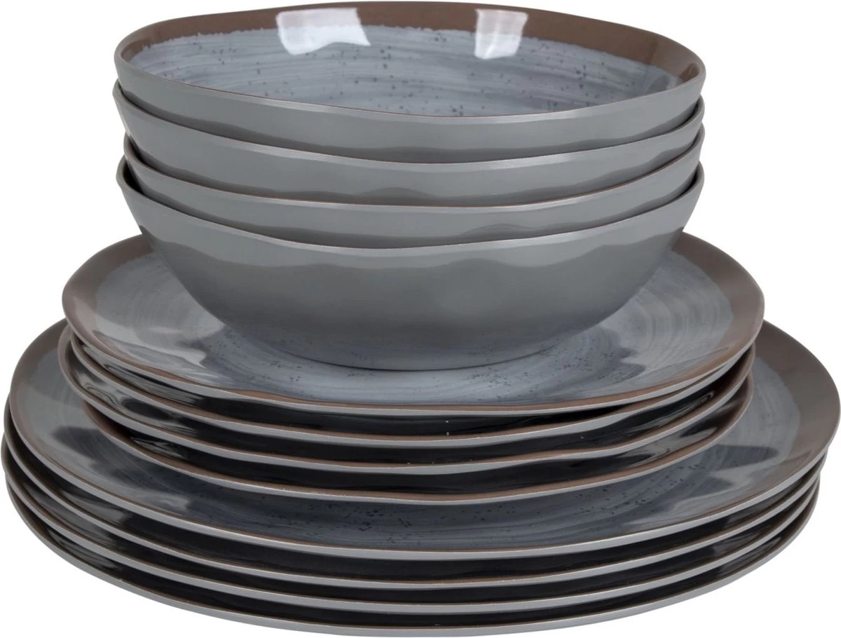 Bo-Camp Servies - Halo - 12-delig - Grijs - Afbeelding 6