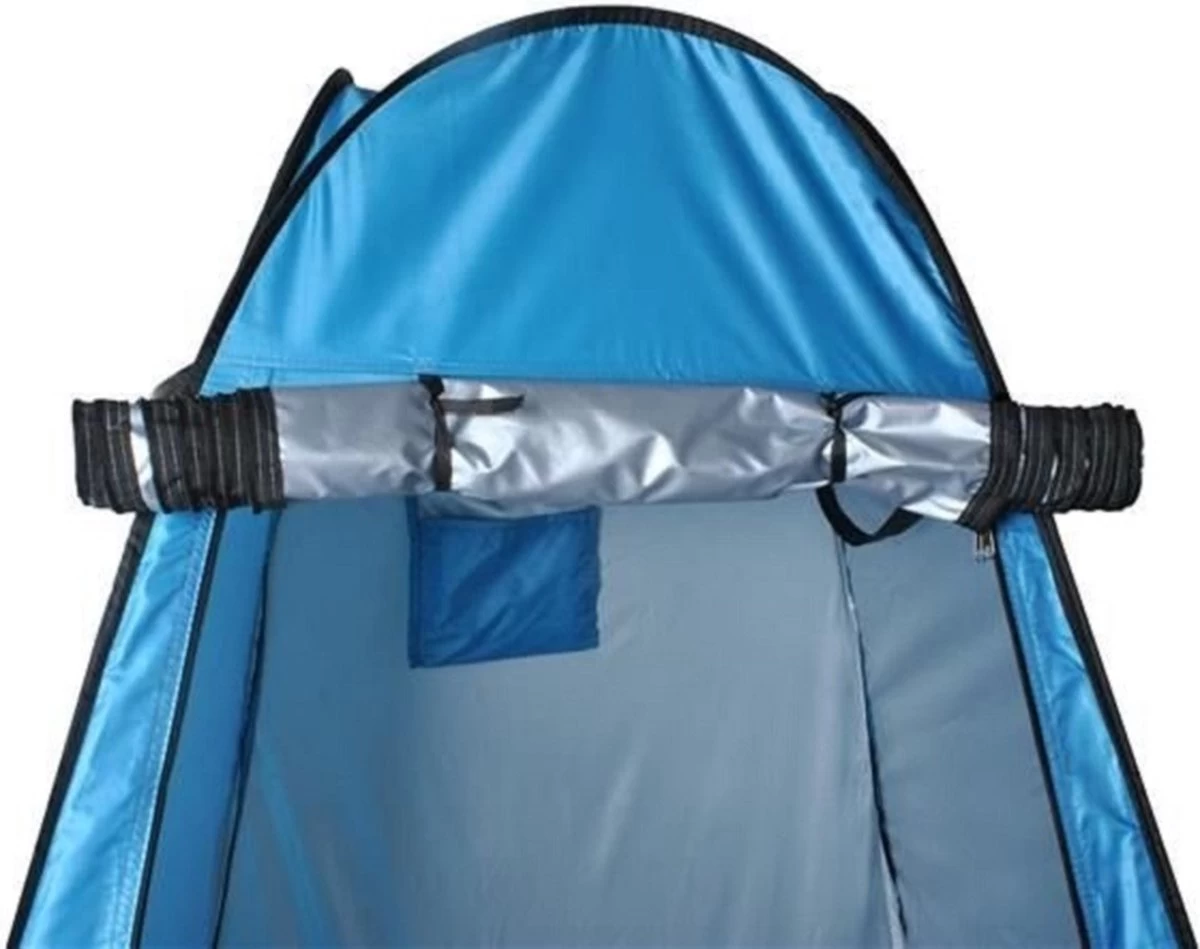 Merkloos 4 In 1 Pop-up Douchetent Voor Omkleden, Douchen, Toilet En Opslag - 1 Persoons Tent - Camping Douche En Omkleedtent - Inclusief Haringen En Draagtas - 190 X 110 X 110 Cm Blauw - Afbeelding 8