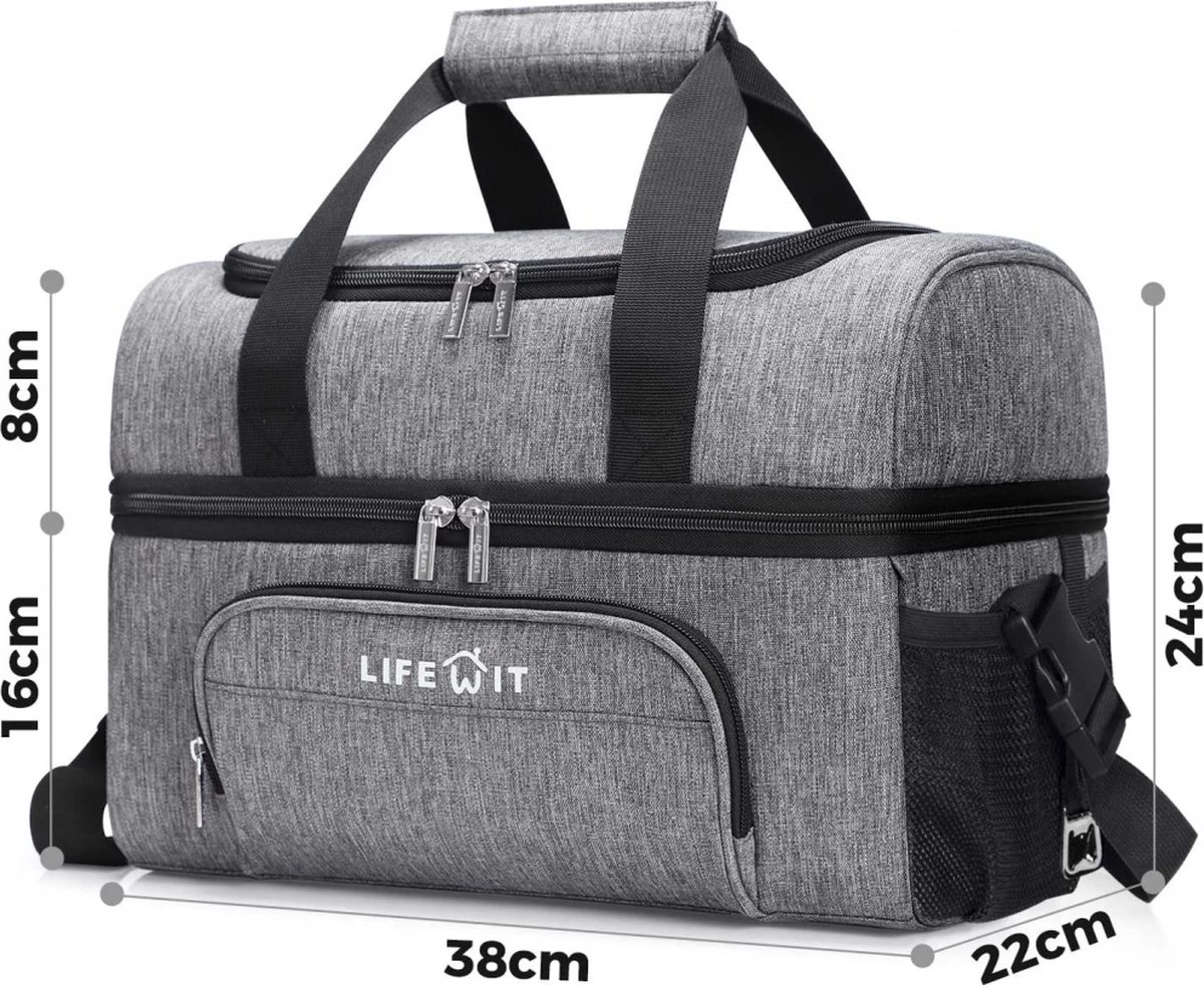 Lifewit 20L Koeltas | 20 Liter | Opvouwbaar | Koelbox-Koeltas | Isolatietas/ Picknicktas Voor Levensmiddelen / Grijs - Afbeelding 7