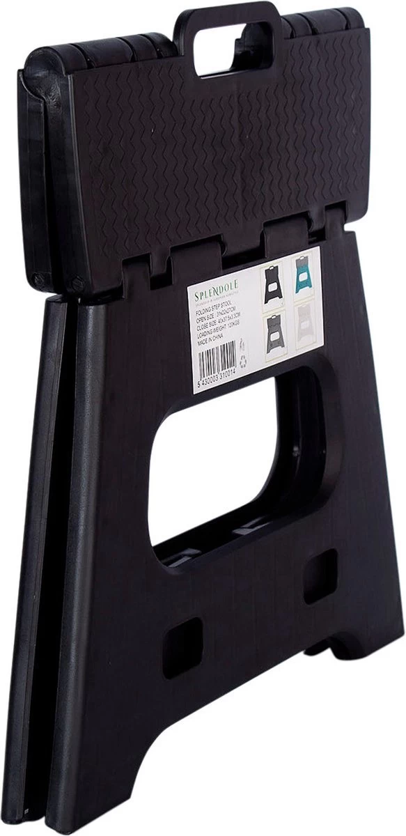 Splendole Opstapje Inklapbaar Caravanopstapje - Opvouwbaar - 120 Kg - 27 Cm Krukje Zwart - Afbeelding 6