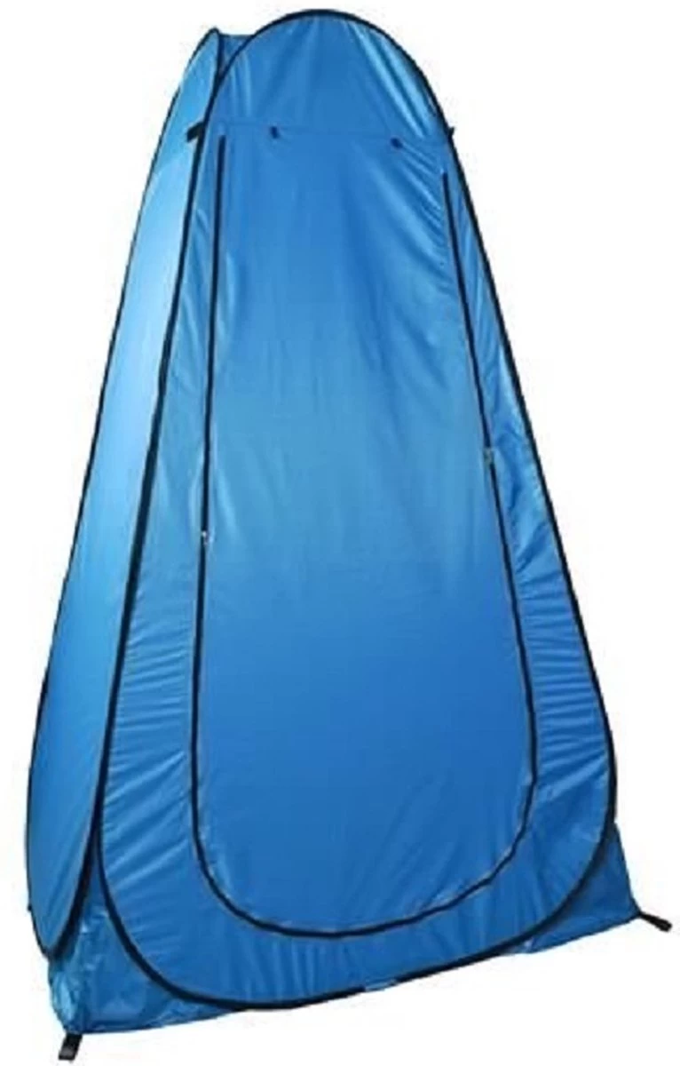 Merkloos 4 In 1 Pop-up Douchetent Voor Omkleden, Douchen, Toilet En Opslag - 1 Persoons Tent - Camping Douche En Omkleedtent - Inclusief Haringen En Draagtas - 190 X 110 X 110 Cm Blauw - Afbeelding 5