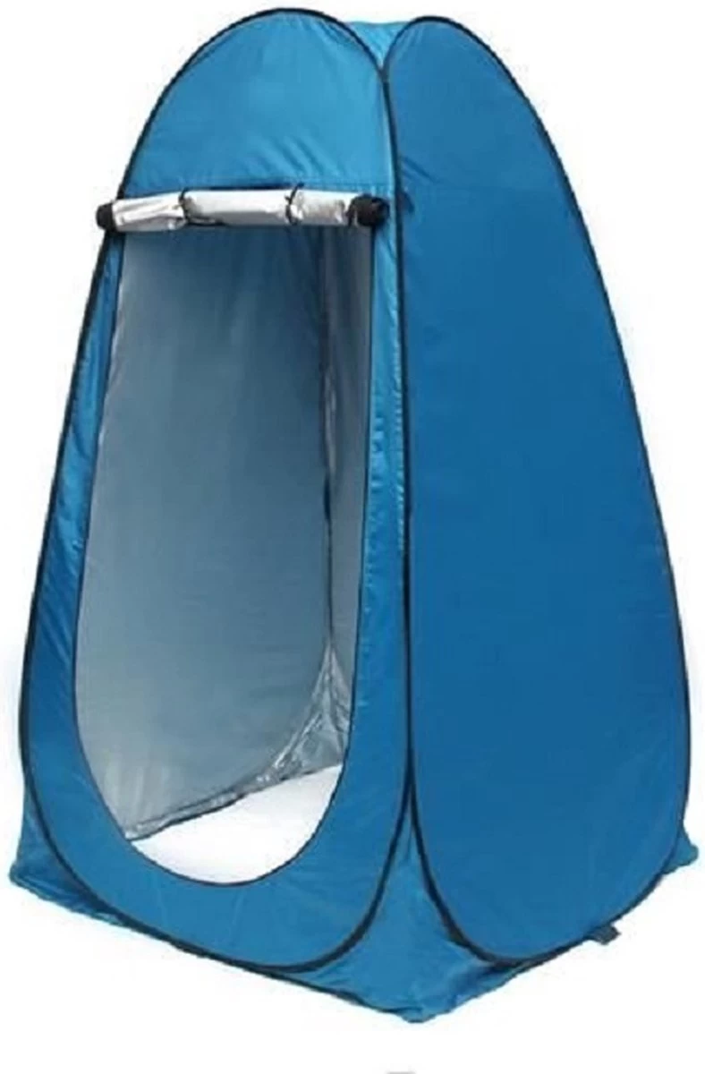 Merkloos 4 In 1 Pop-up Douchetent Voor Omkleden, Douchen, Toilet En Opslag - 1 Persoons Tent - Camping Douche En Omkleedtent - Inclusief Haringen En Draagtas - 190 X 110 X 110 Cm Blauw - Afbeelding 7