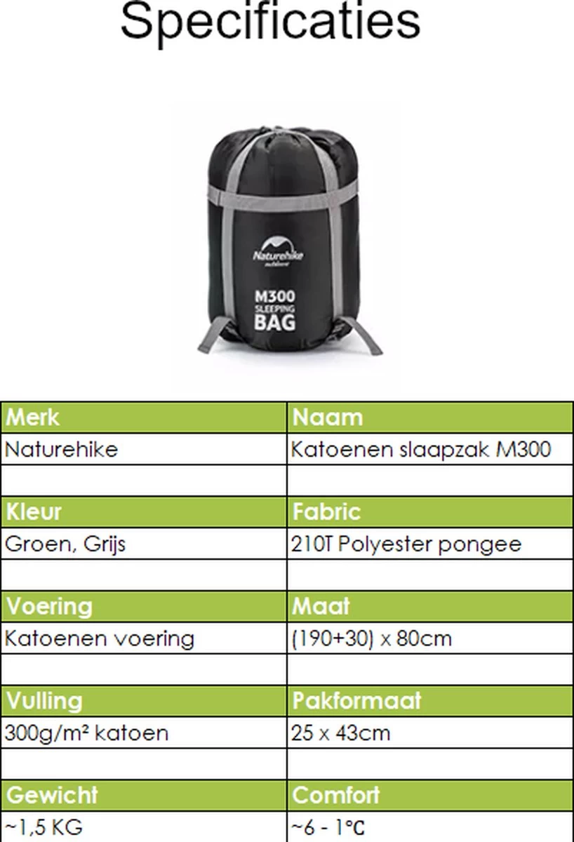 Naturehike® Slaapzak Katoen - 6 Tot 1 Graden - Slaapzakken Volwassenen - 220*80cm - 4 Seizoenen Slaapzak Lente, Zomer, Herfst & Winter - Lichtgewicht & Waterdicht - Afbeelding 11