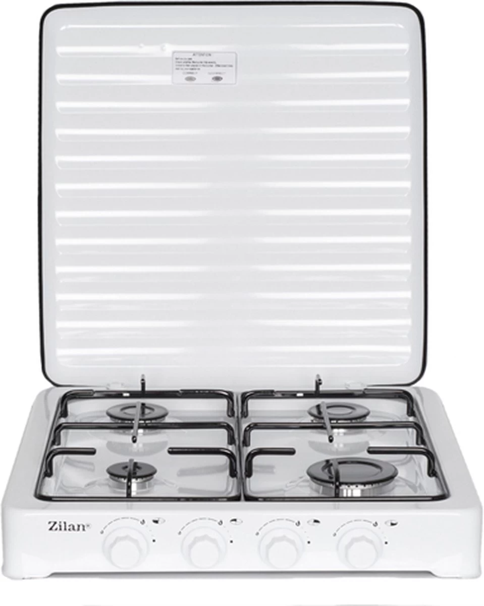 Zilan - Gas Kooktoestel 4 Pits - Campingkooktoestel - Gaskookplaat - Wit - Afbeelding 2